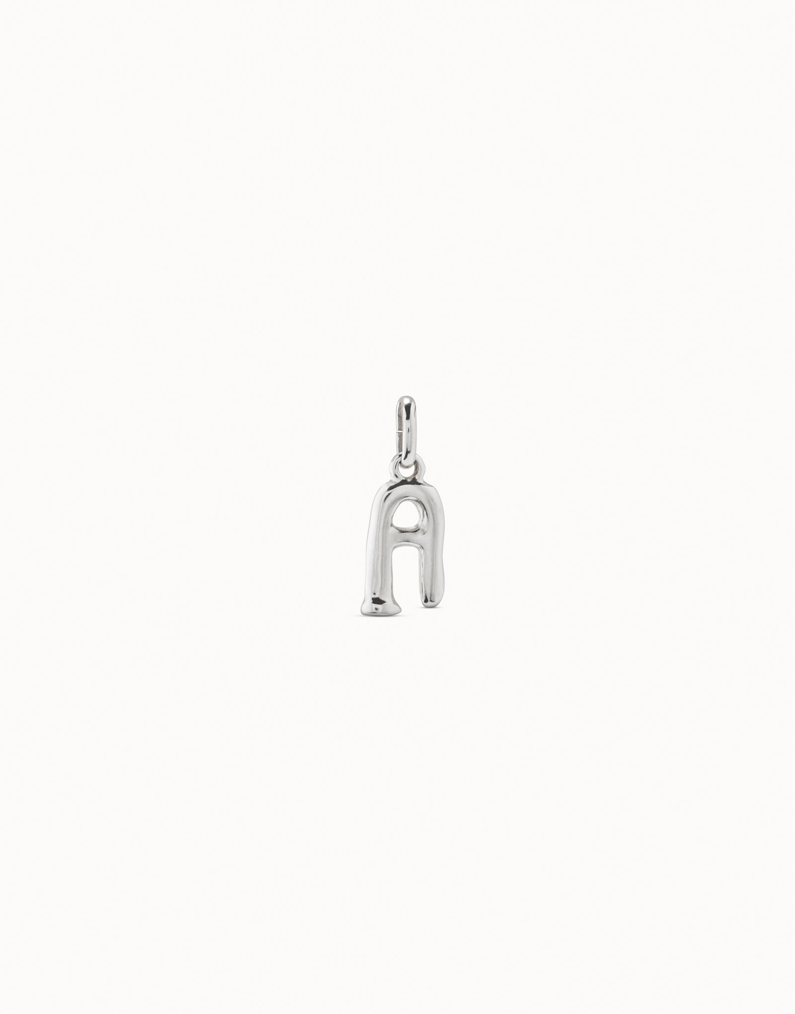 Medium A initial charm, Silver, large thumbnail