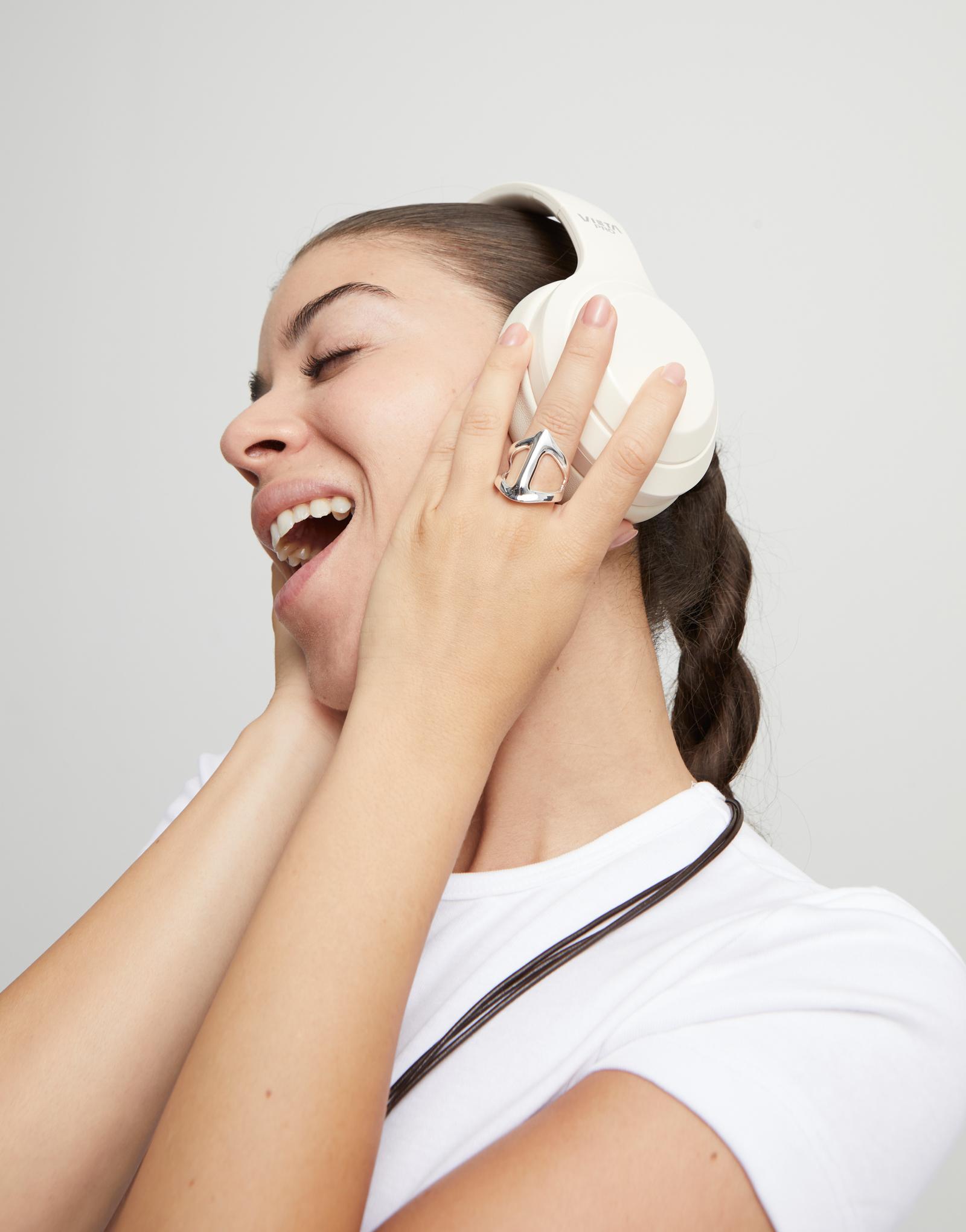 Anello placcato argento Sterling a forma di manta gigante, Argent, large thumbnail