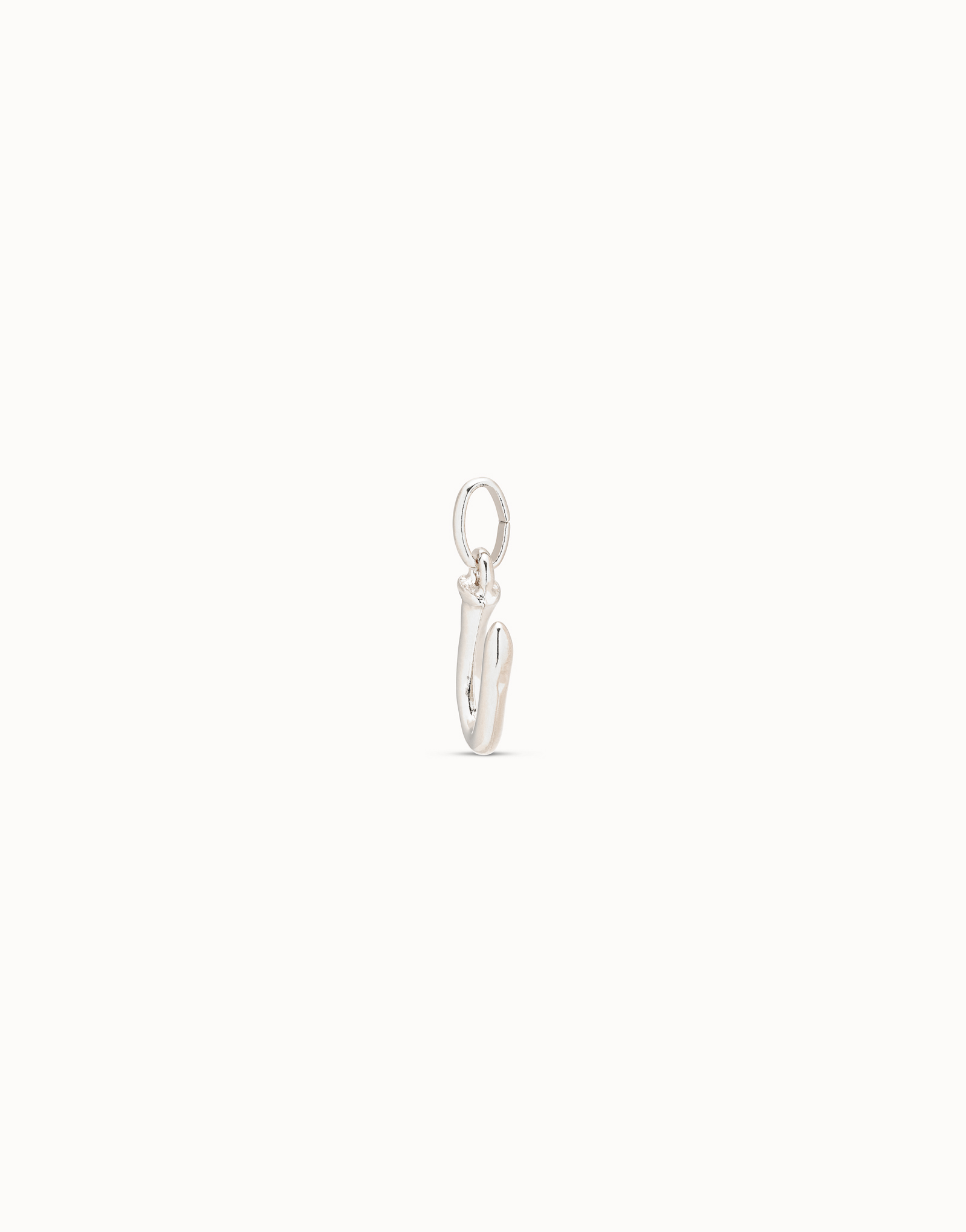 Medium U initial charm, Silver, large thumbnail
