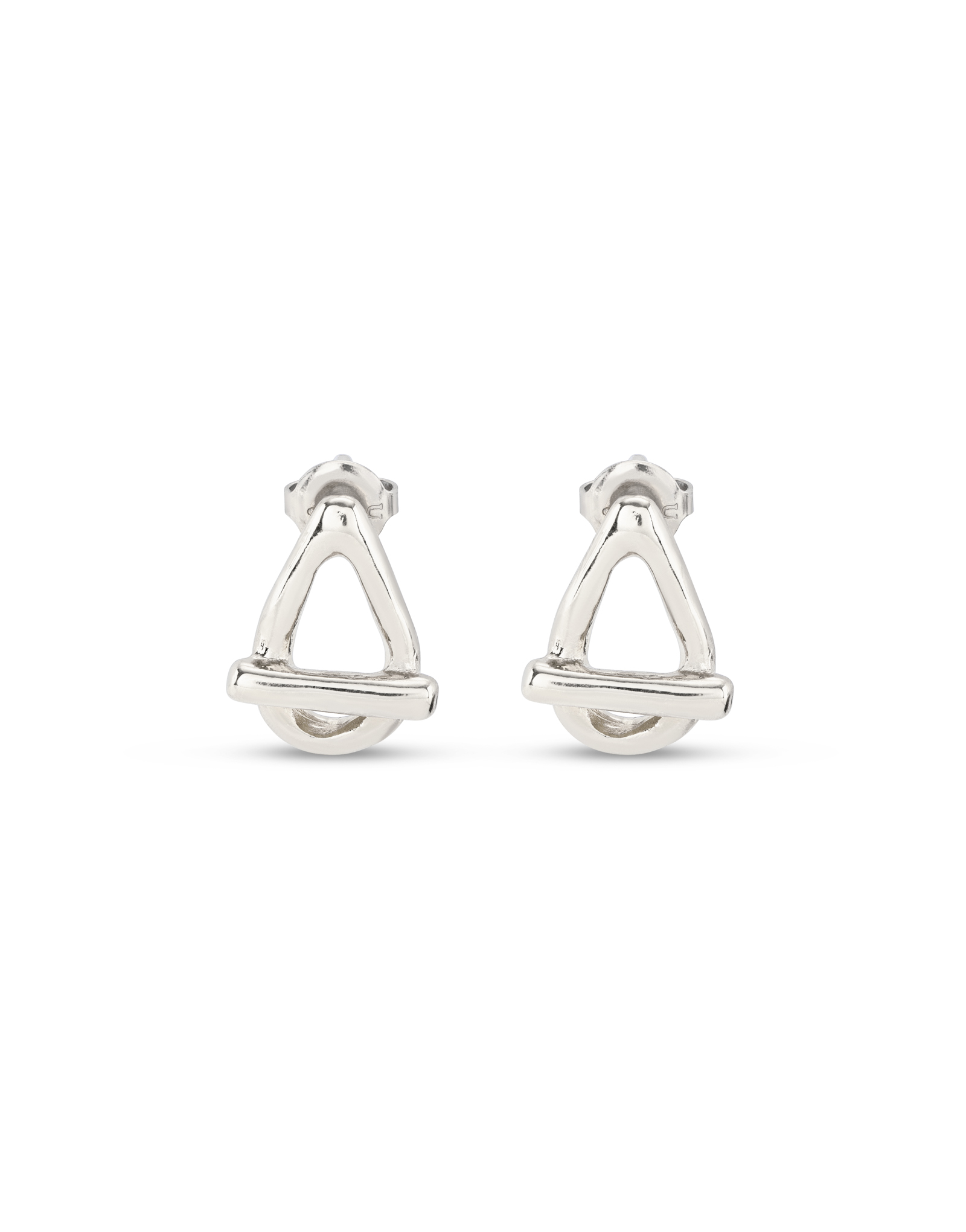 Drop oval link shaped earrings, Silver, large thumbnail