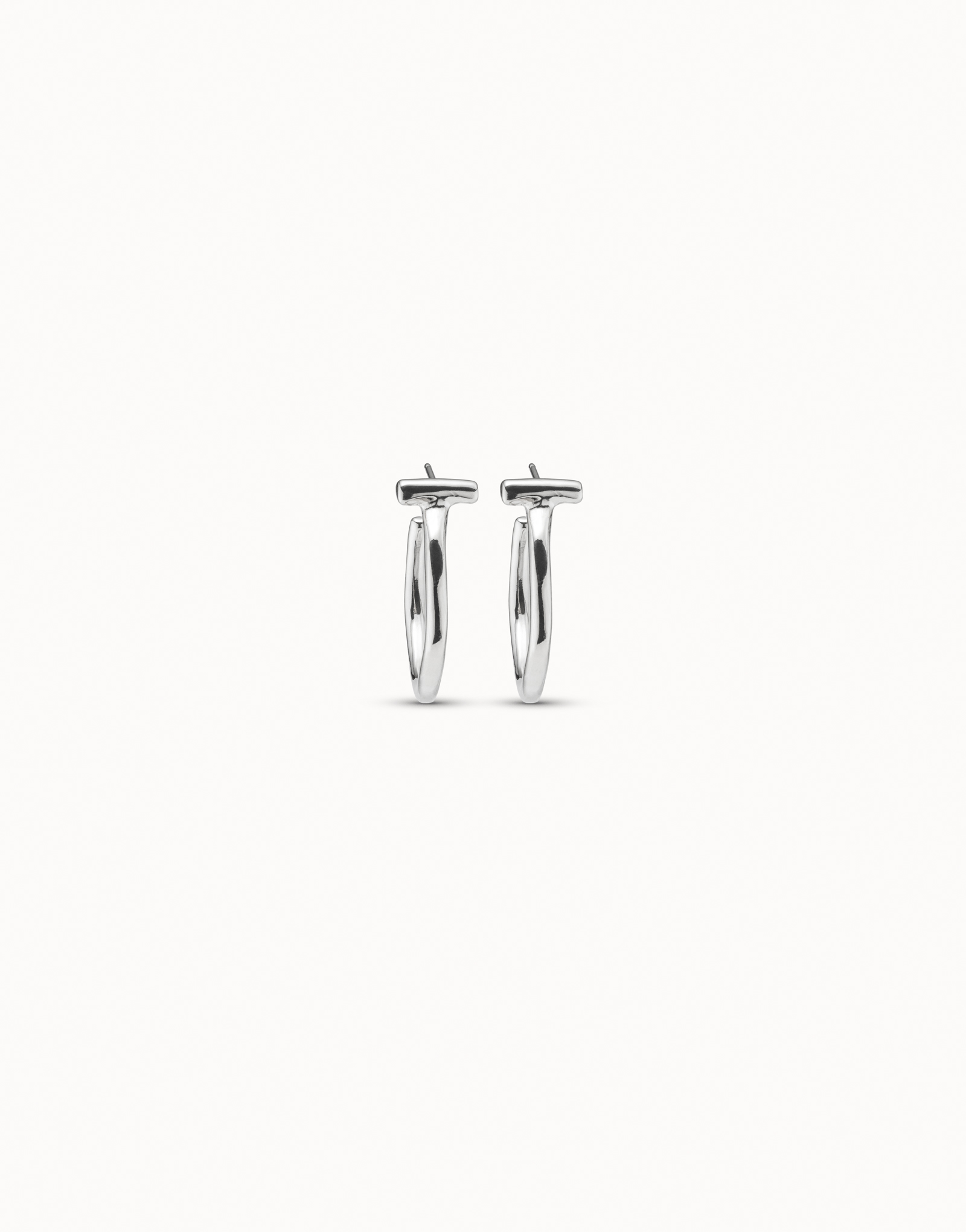 Boucles d’oreilles rondes plaquées argent, Argent, large thumbnail