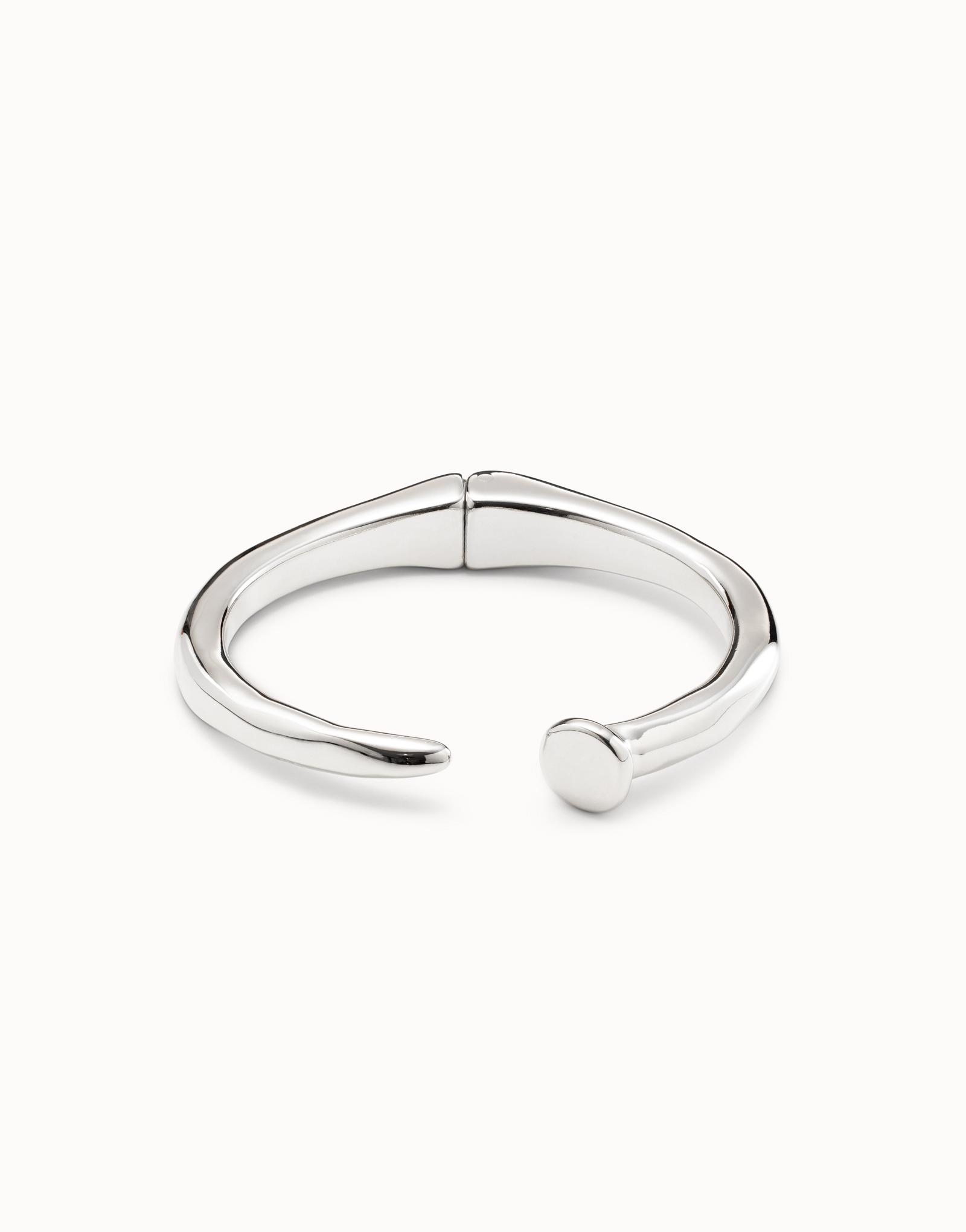 Nail shaped bangle bracelet, Silver, large thumbnail