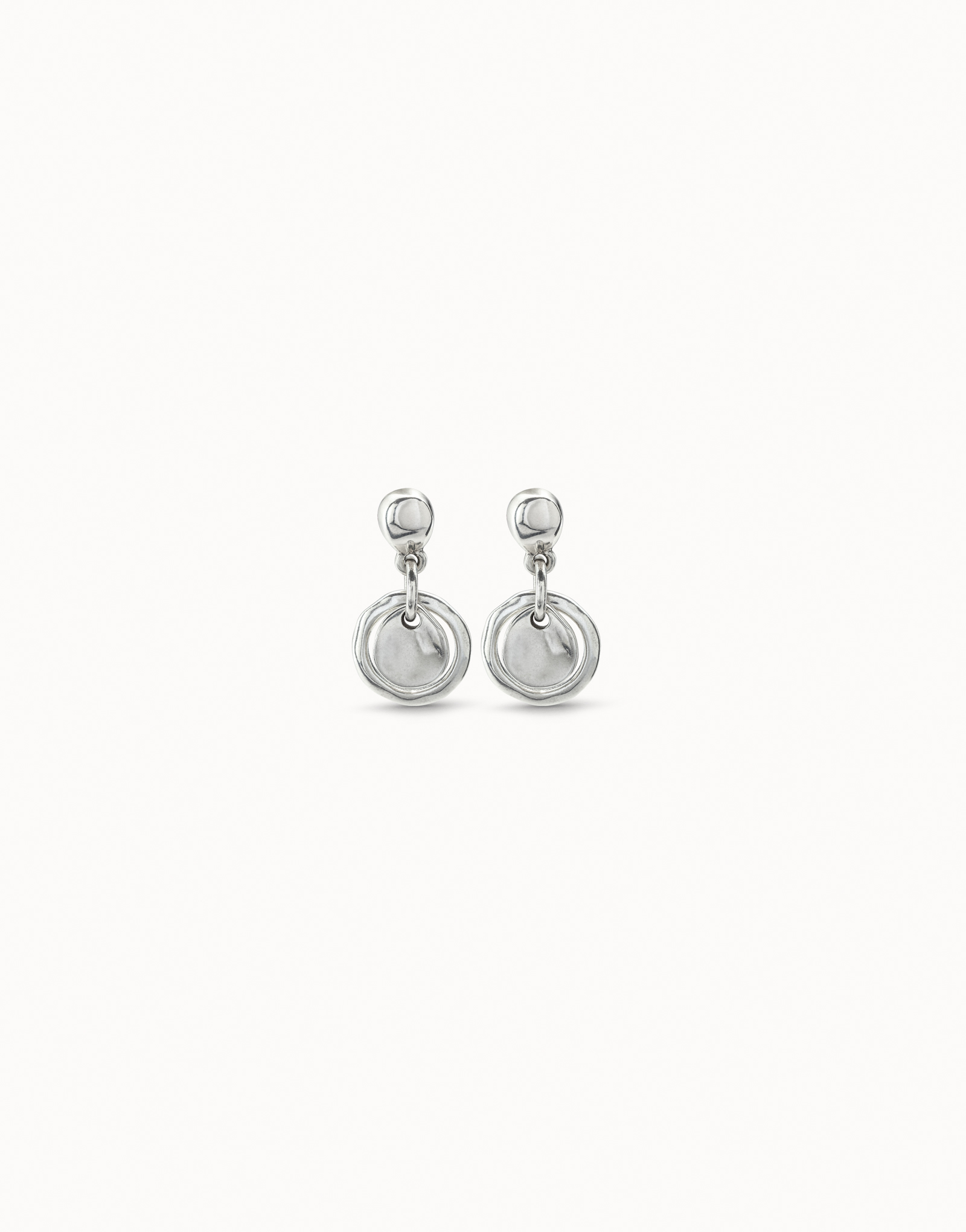 Circle drop earrings, Silver, large thumbnail