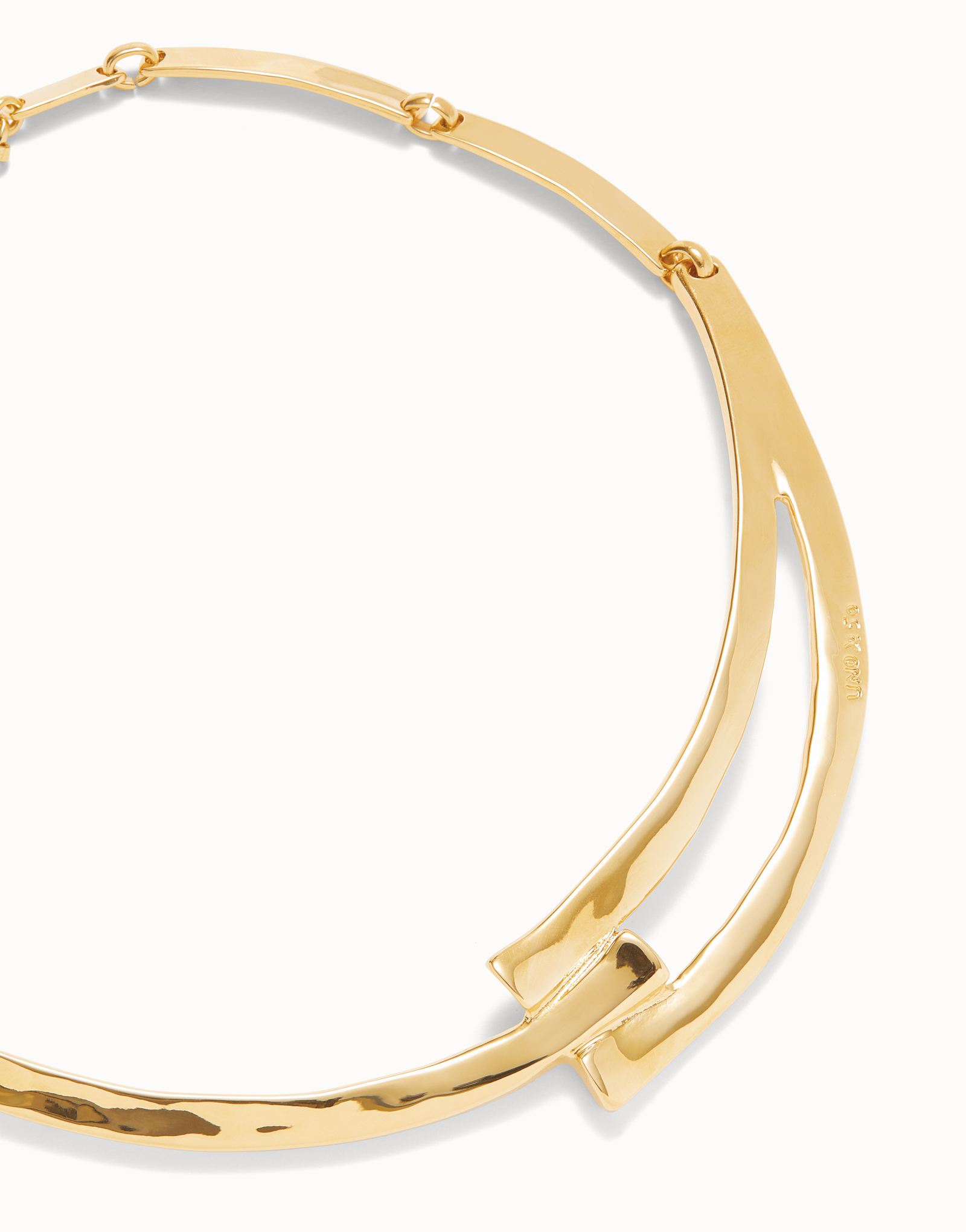 Sculpted Choker Necklace, Golden, large thumbnail