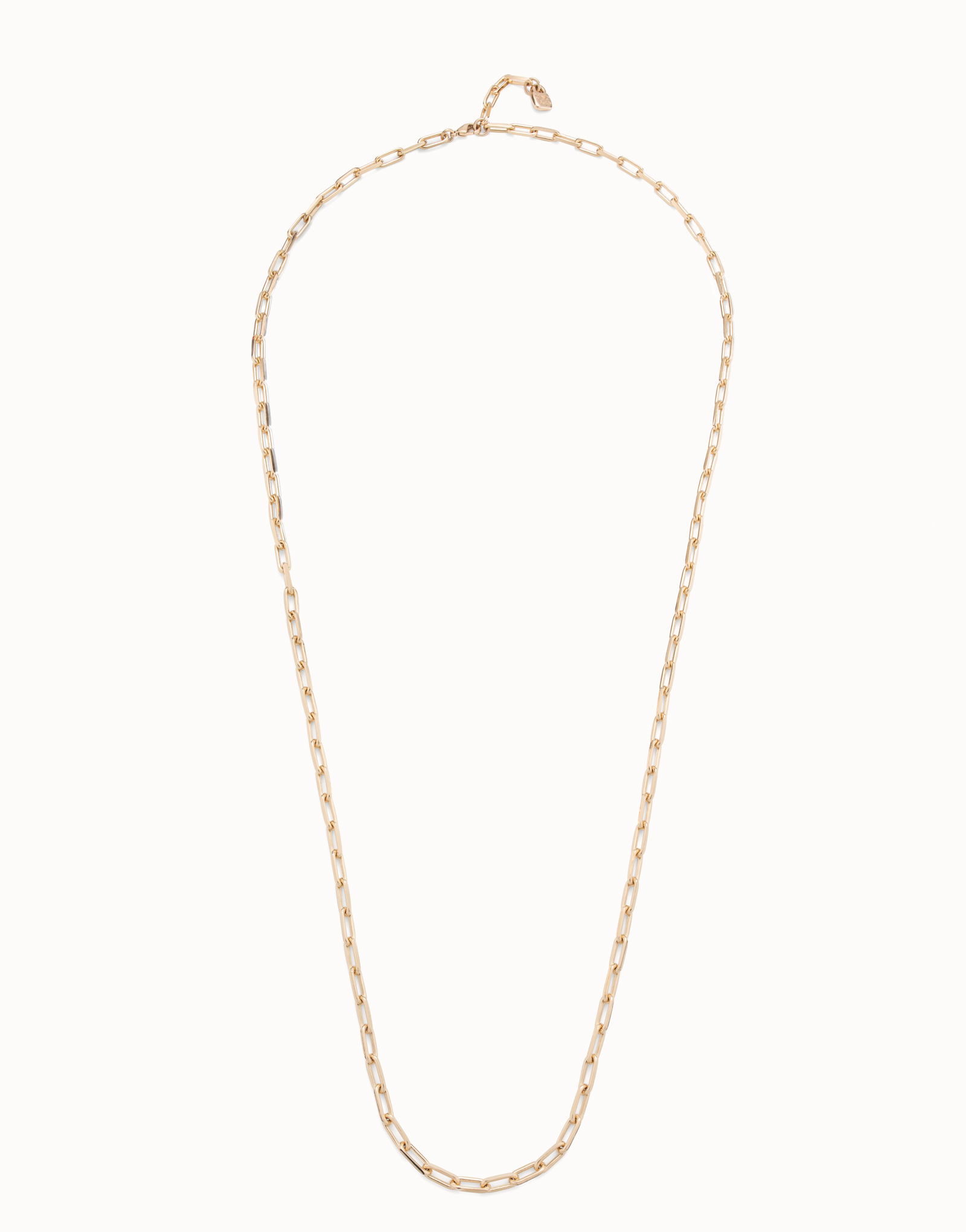 Long link chain charm necklace, Golden, large thumbnail