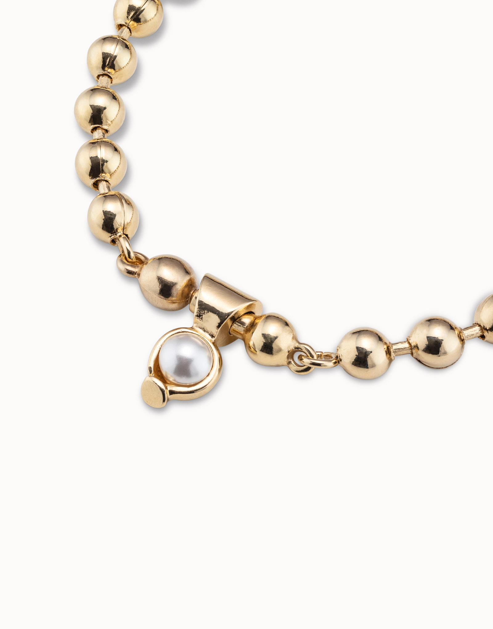 Beaded charm bracelet, Golden, large thumbnail