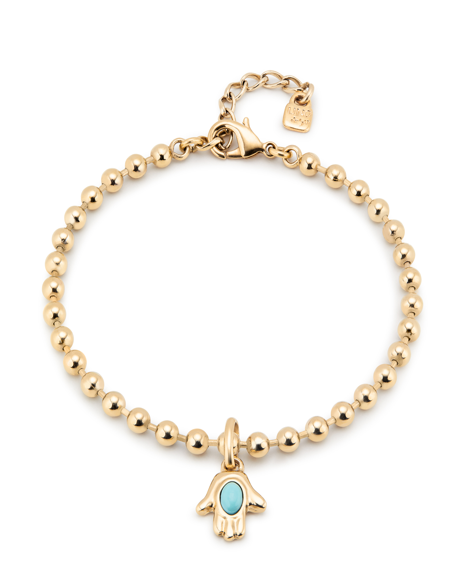 Beaded charm anklet, Golden, large thumbnail