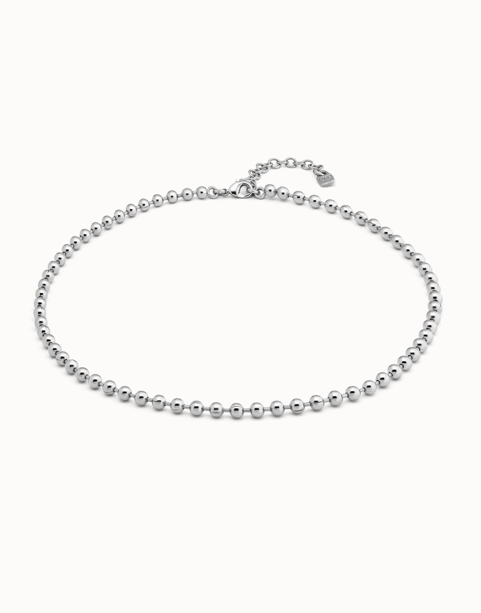 Beaded chain necklace, Silver, large thumbnail