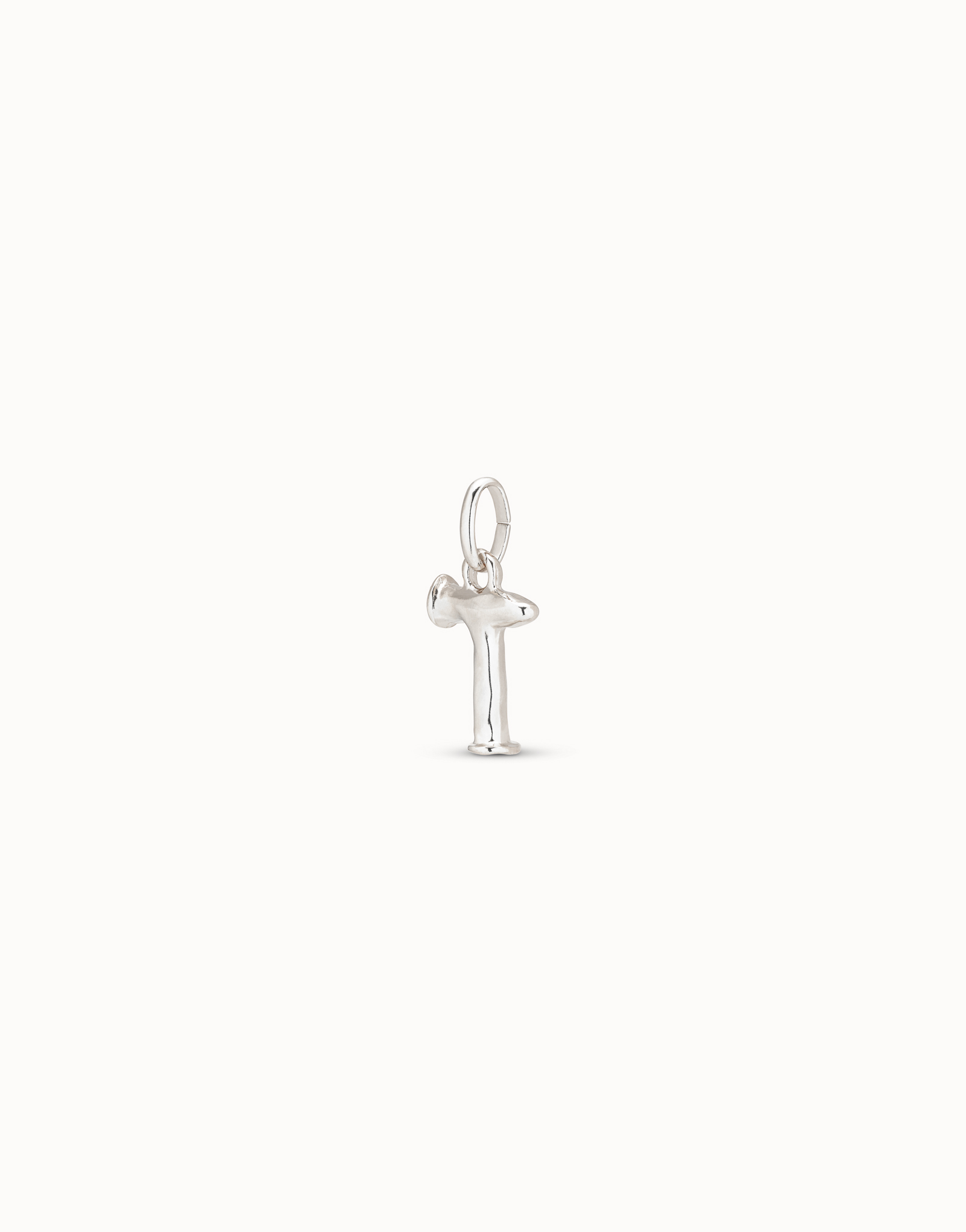 Medium T initial charm, Silver, large thumbnail