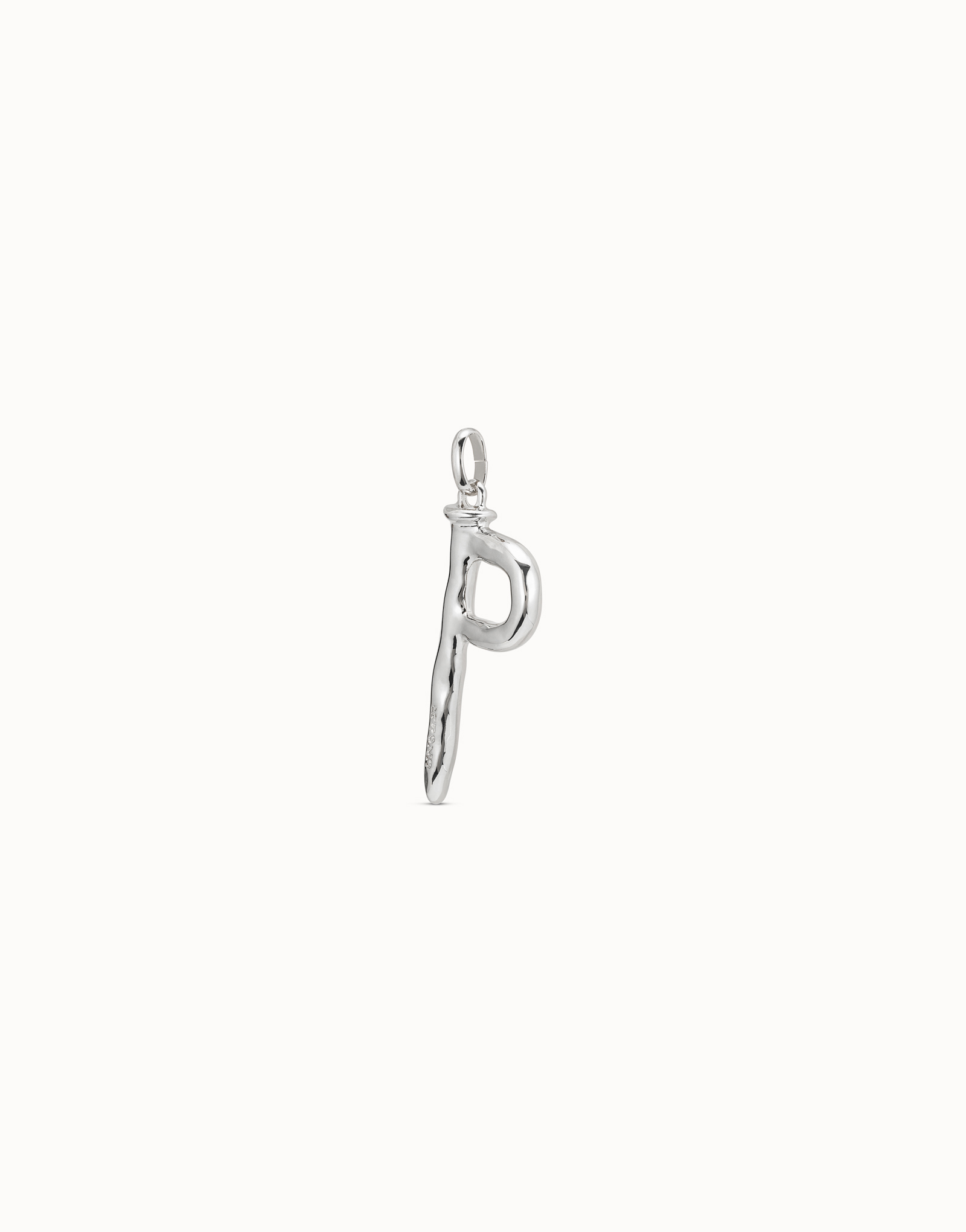 Large P initial charm, Silver, large thumbnail