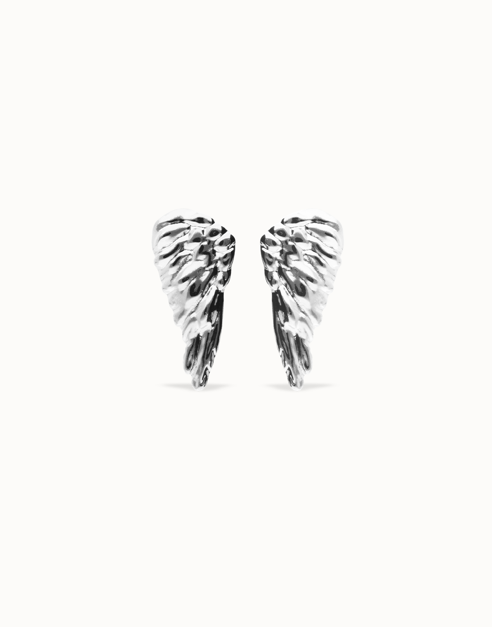 Earrings with wing design, Silver, large thumbnail