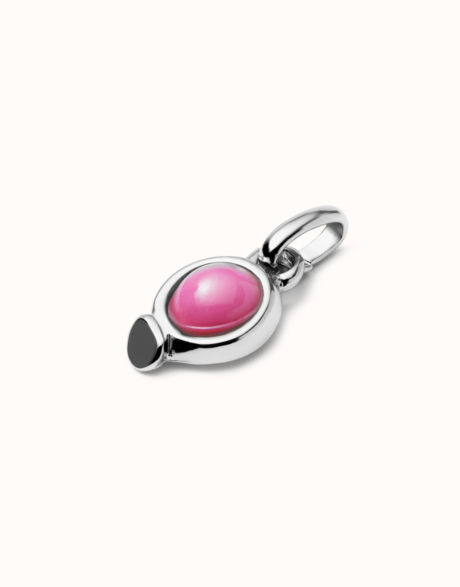 Charm with red stone, Silver, large thumbnail