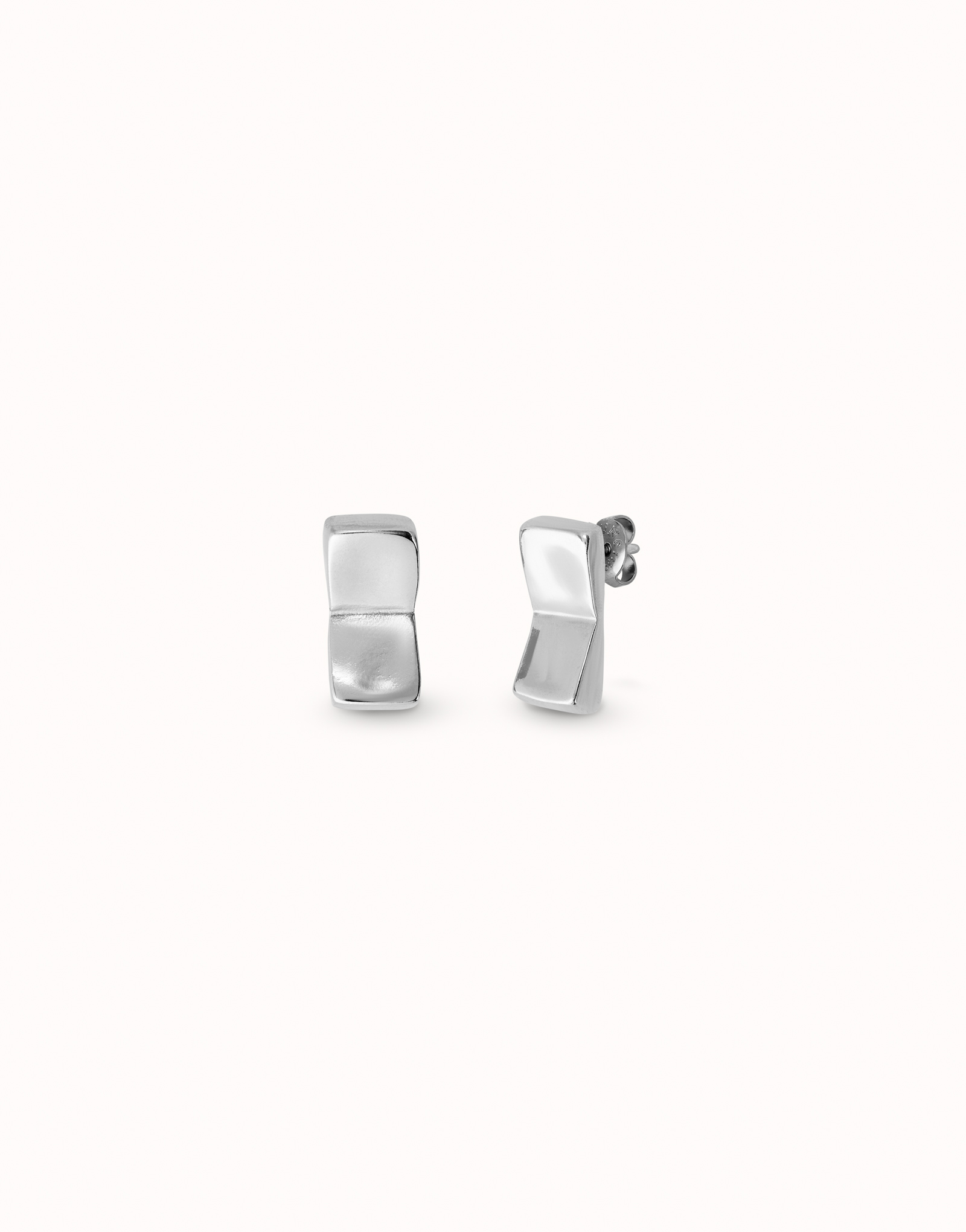 Rectangular-shaped stud earrings, Silver, large thumbnail