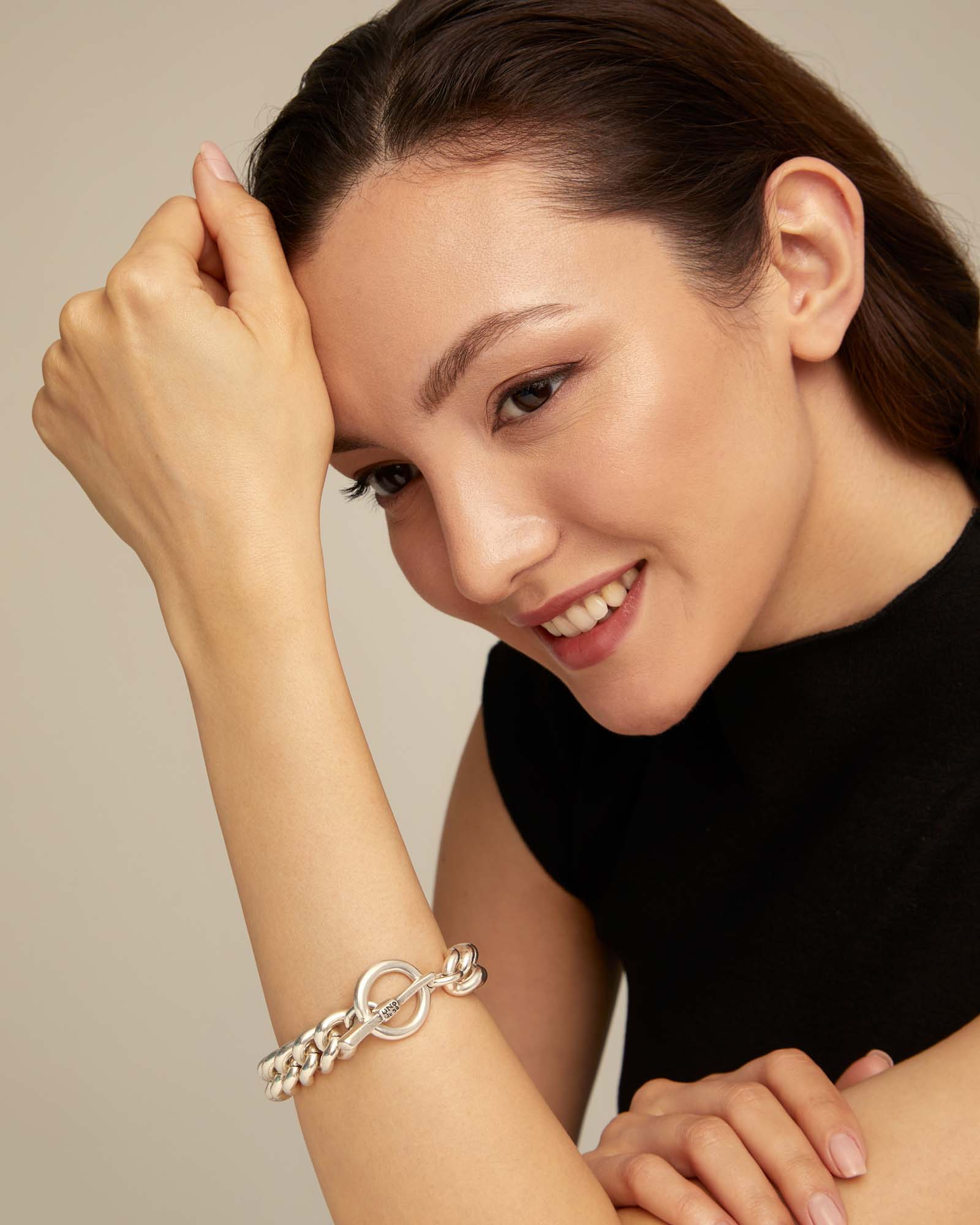 Curb link chain bracelet, Silver, large thumbnail