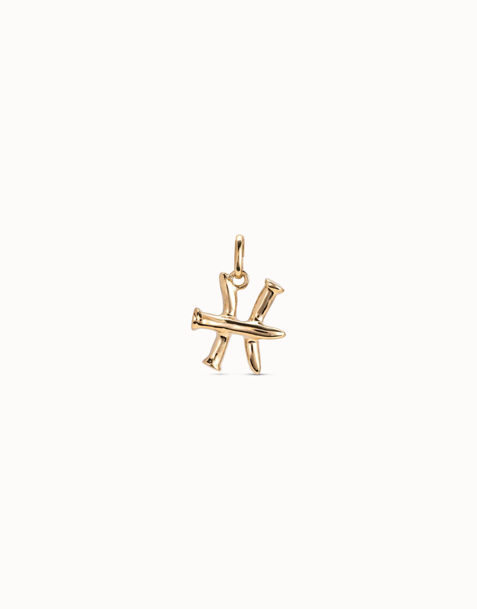 Pisces shaped charm, Golden, large thumbnail