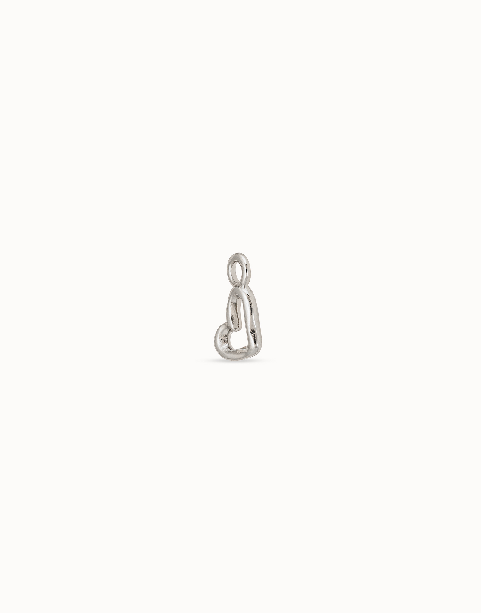 Heart  Single Hoop Charm, Silver, large thumbnail