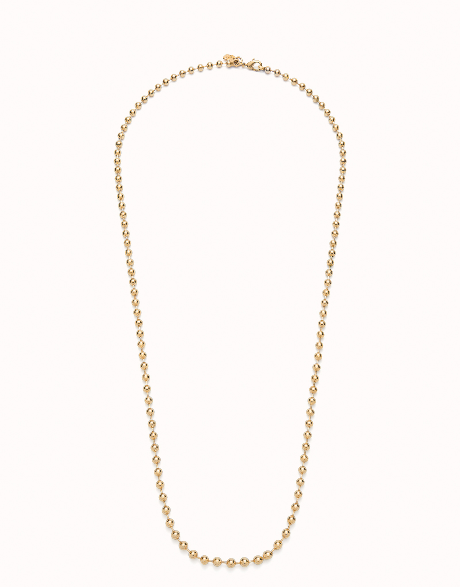 Long beaded chain charm necklace, Golden, large thumbnail