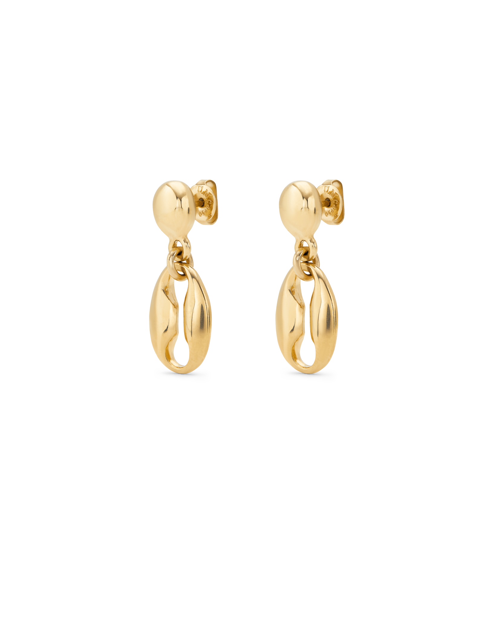Drop earrings, Golden, large thumbnail