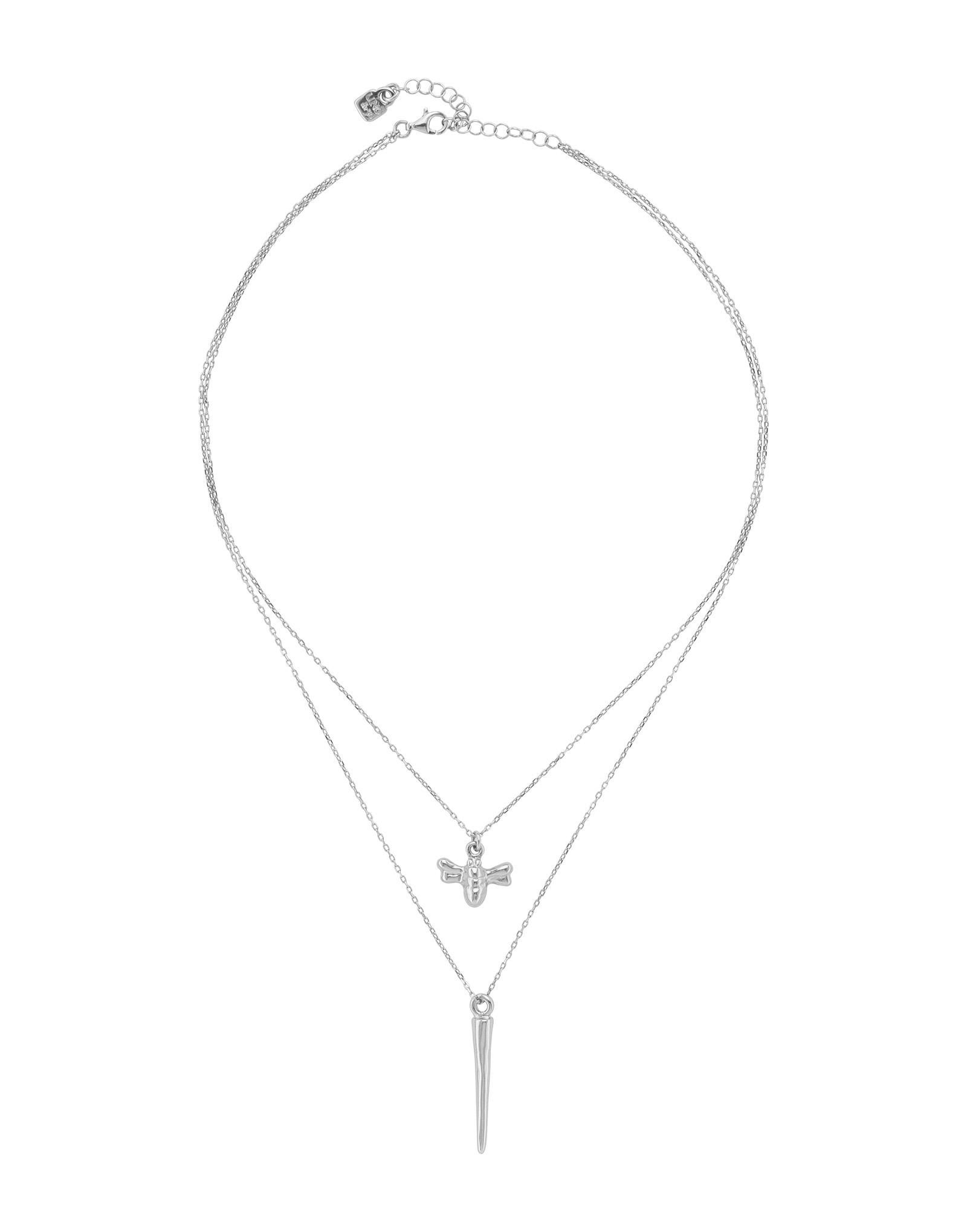 Hey Honey Necklace, Silver, large thumbnail