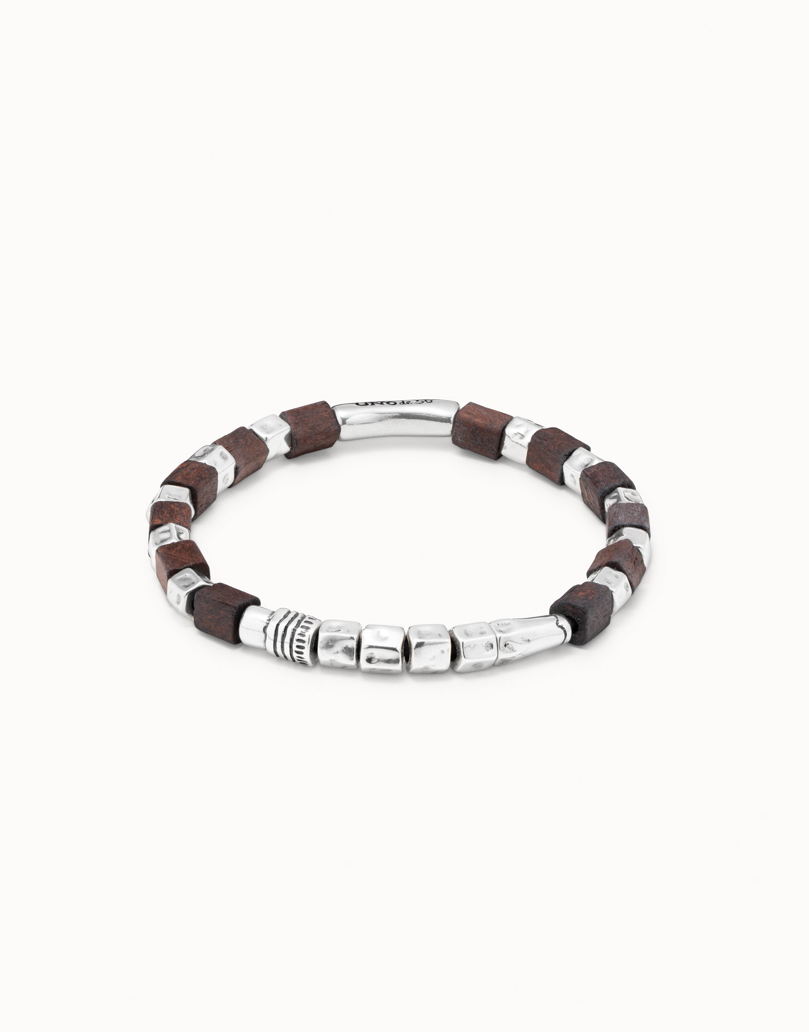 Leather bracelet with wooden beads, , large thumbnail