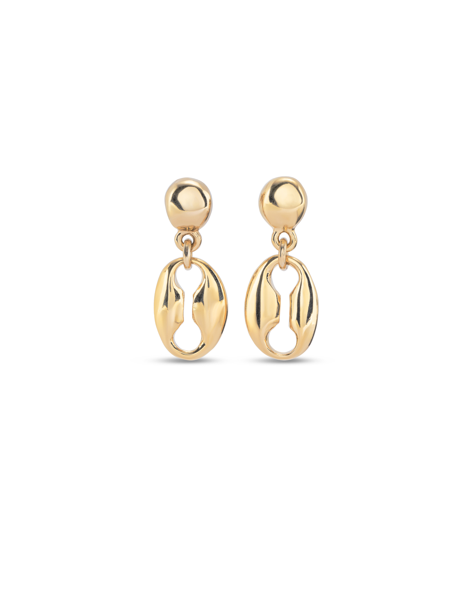 Drop earrings, Golden, large thumbnail