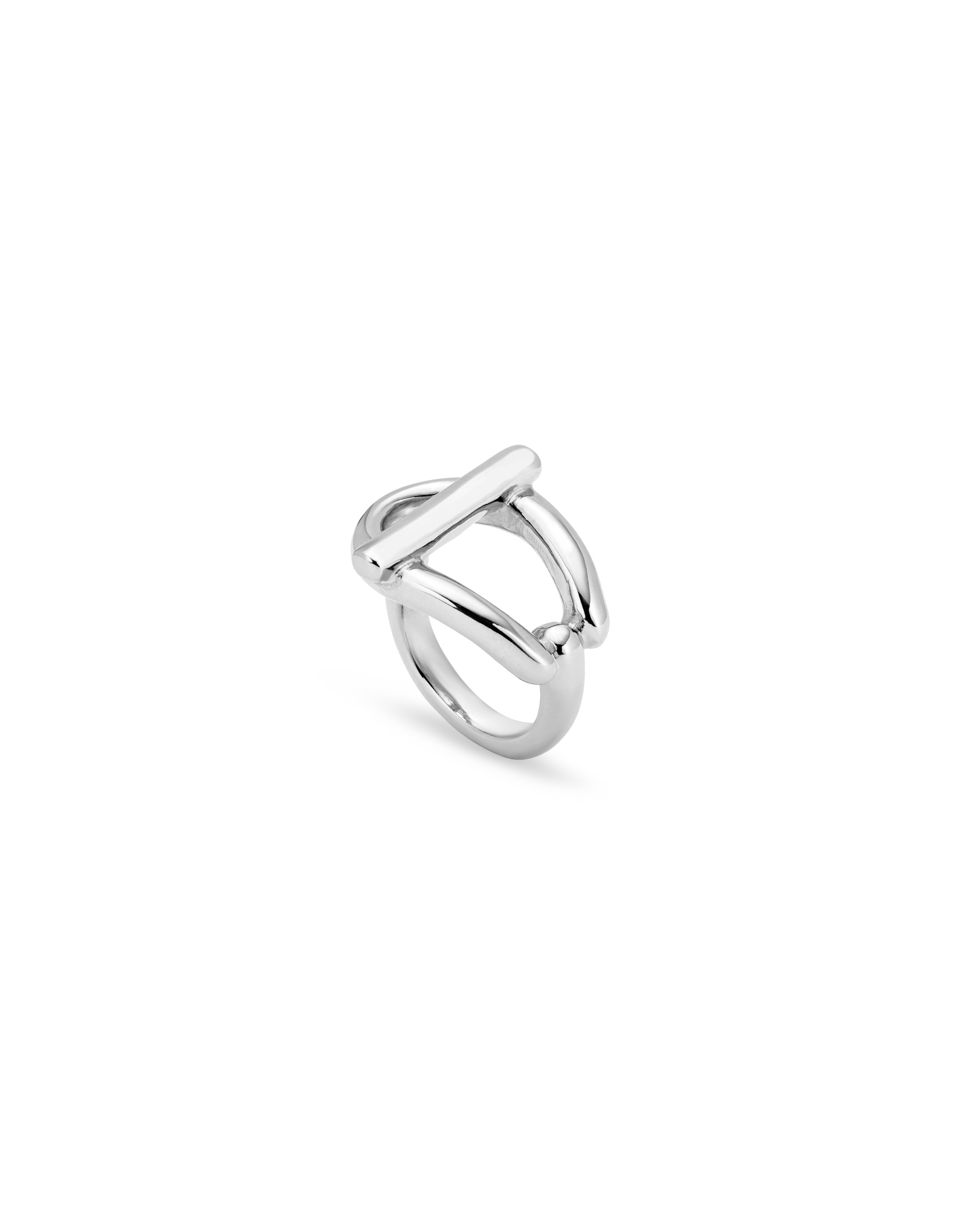 Link shaped ring, Silver, large thumbnail