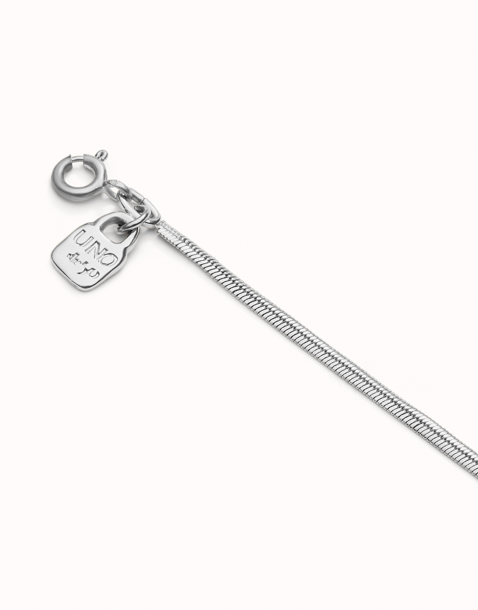 Flat chain charm necklace, Silver, large thumbnail