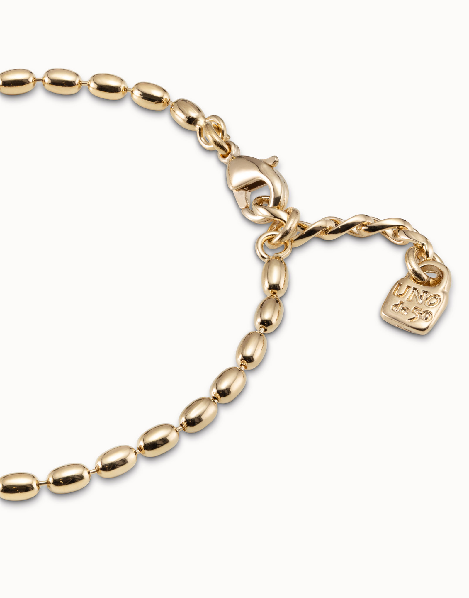 Oval link chain charm bracelet, Golden, large thumbnail