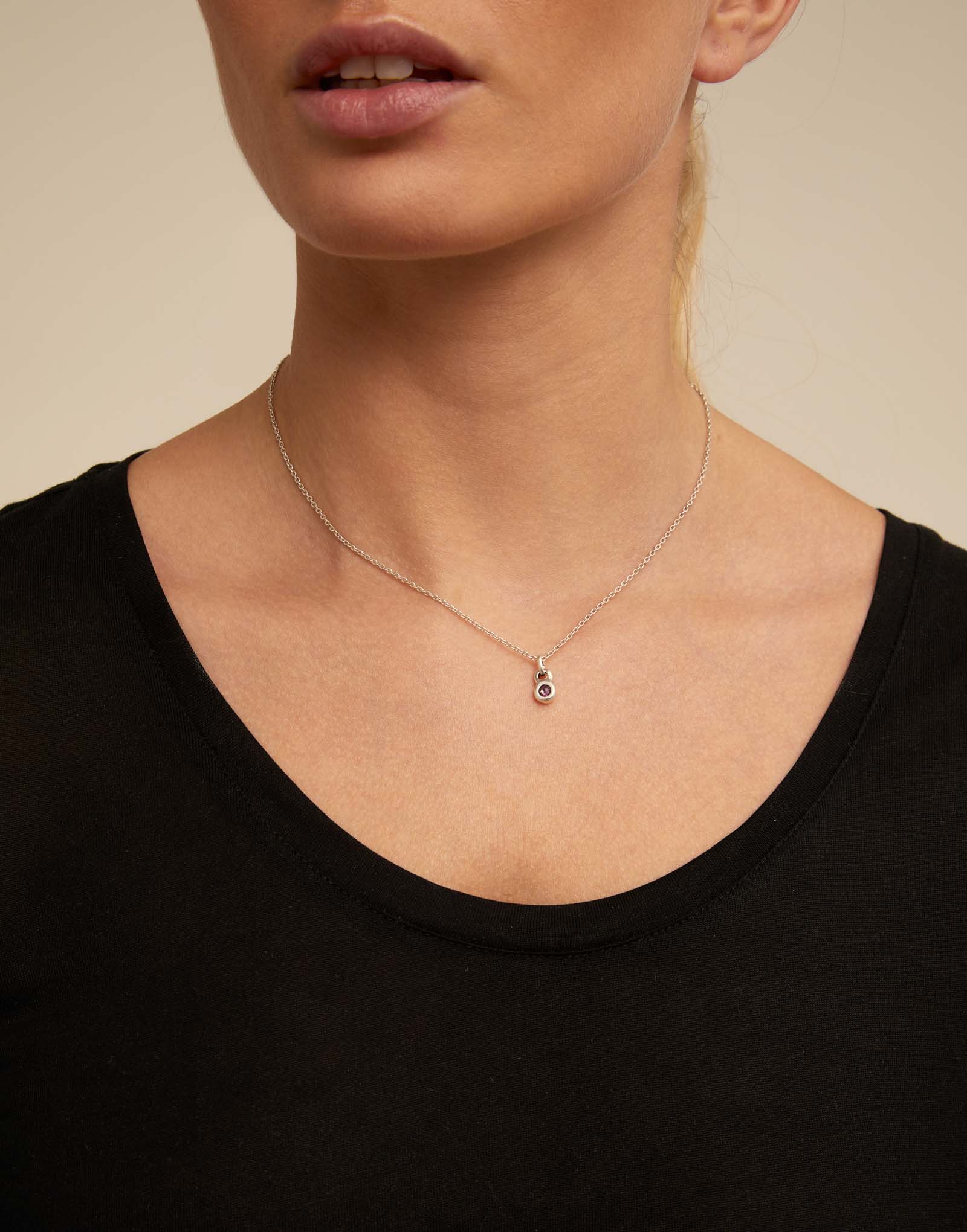 Collar corto bañado en plata de ley, Plateado, large thumbnail