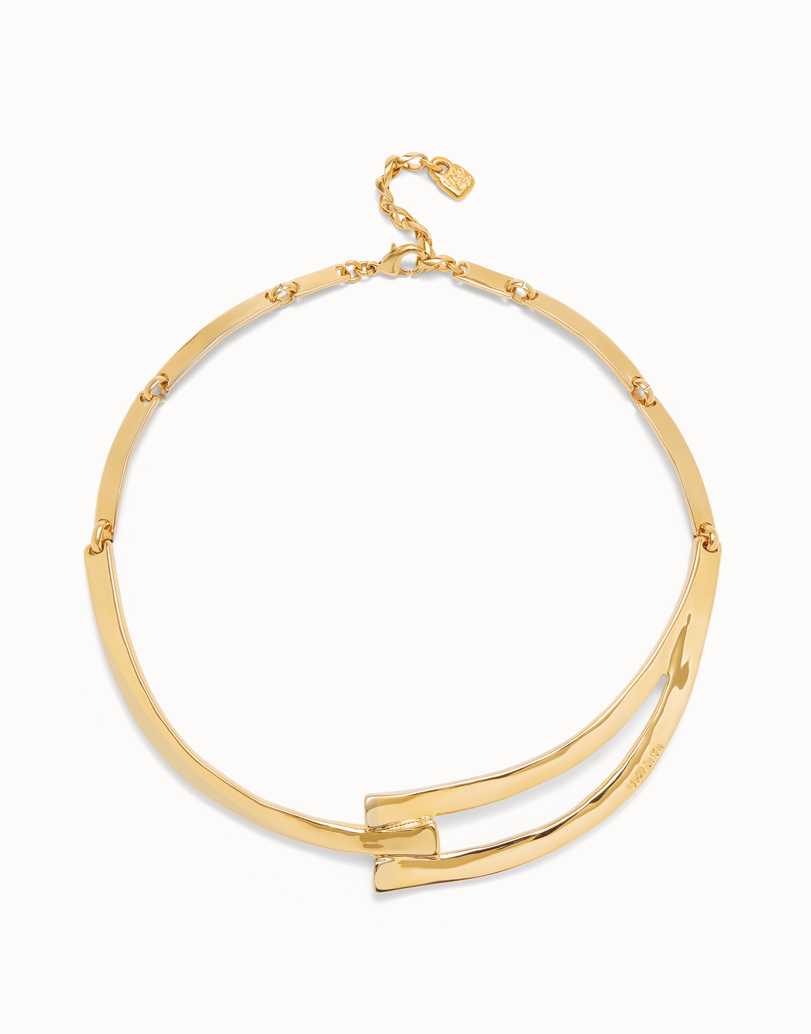 Sculpted Choker Necklace, Golden, large thumbnail