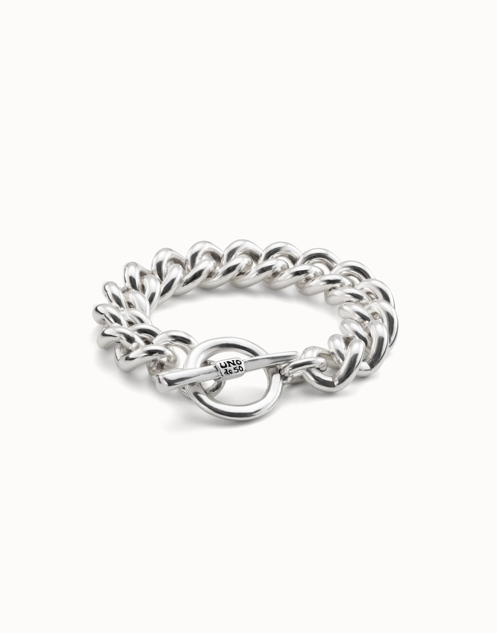 Curb link chain bracelet, Silver, large thumbnail