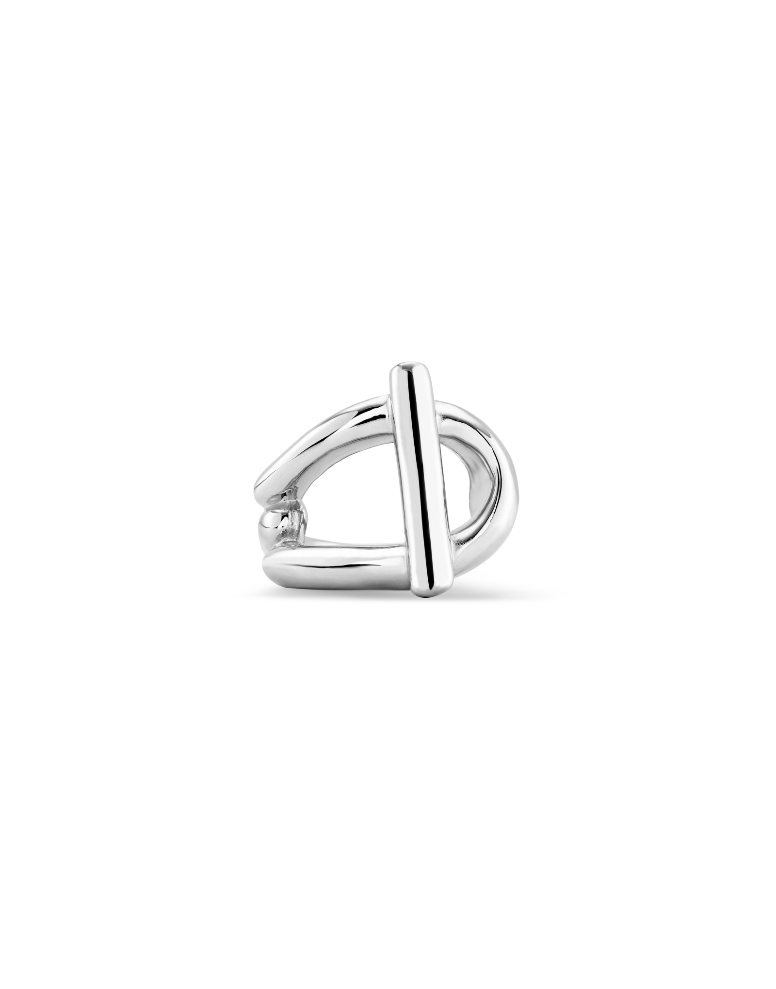 Link shaped ring, Silver, large thumbnail