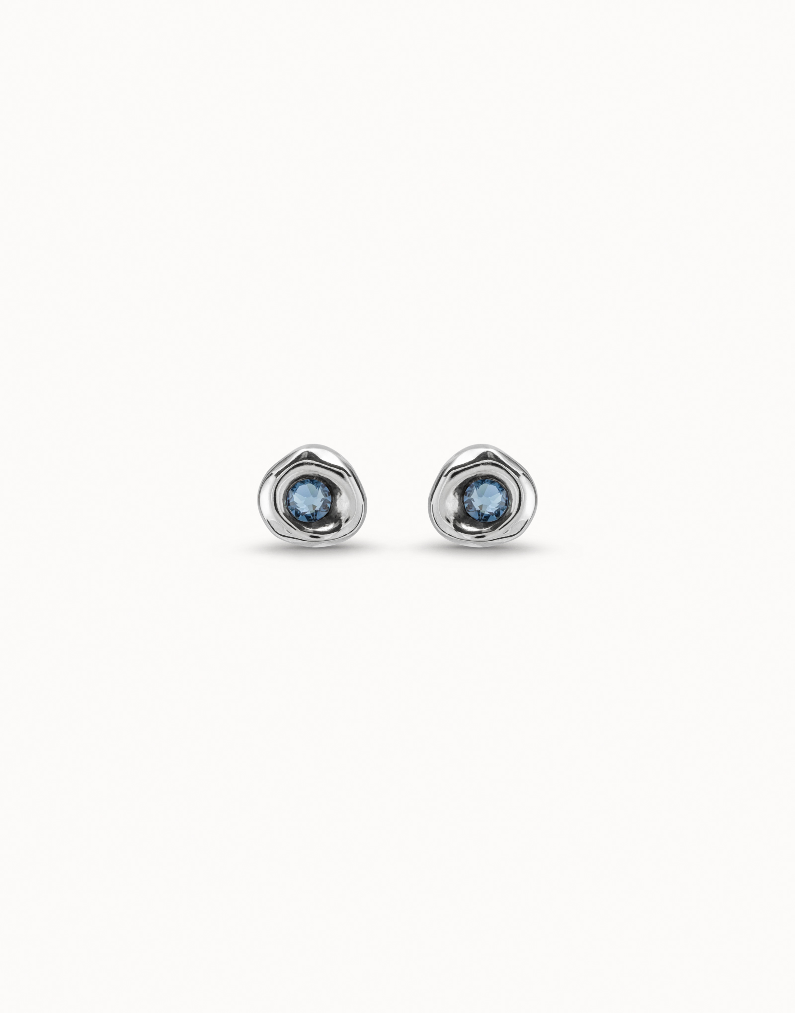Sterling silver-plated earrings with crystal, Silver, large thumbnail