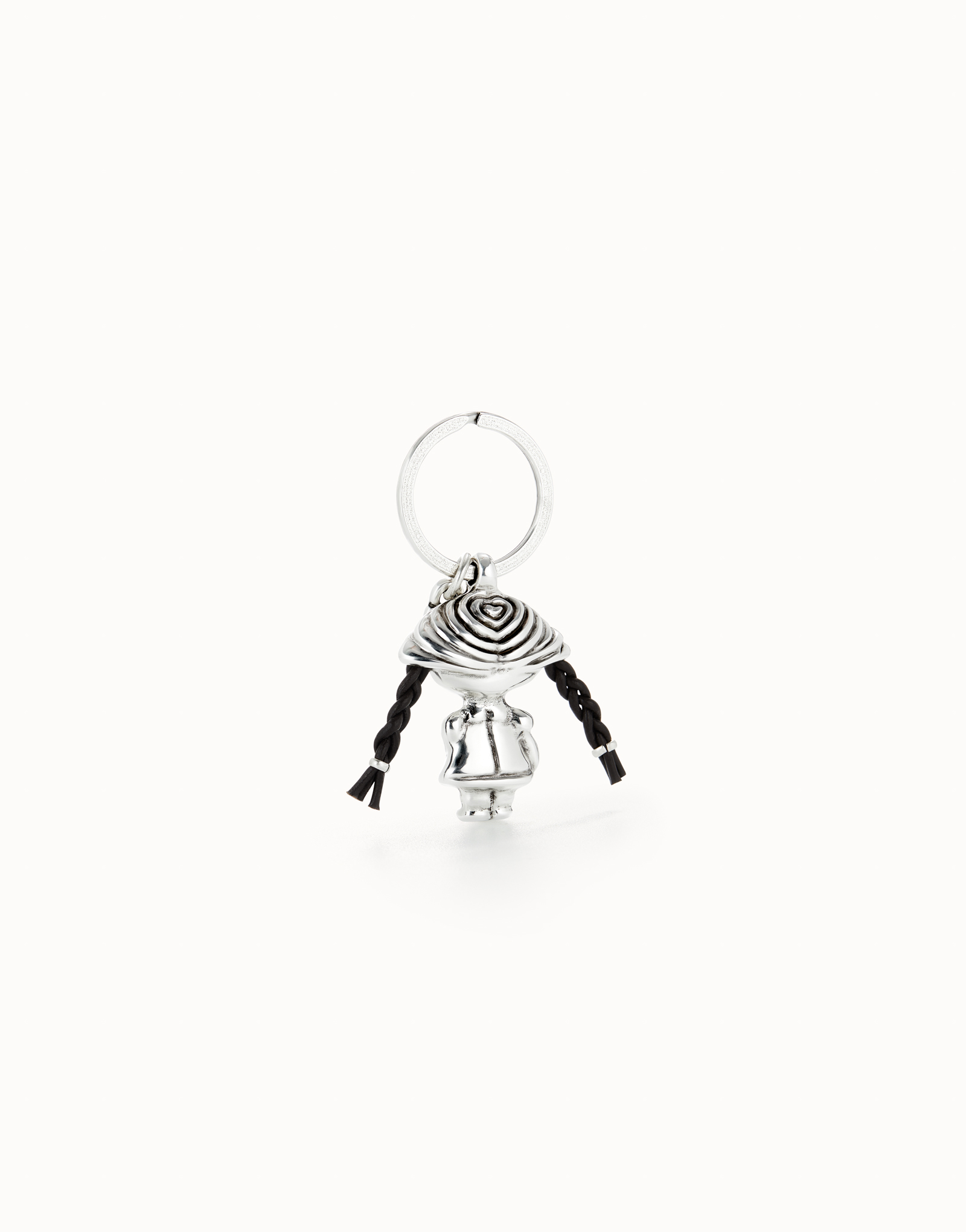 Sterling silver-plated doll key-ring, Silver, large thumbnail