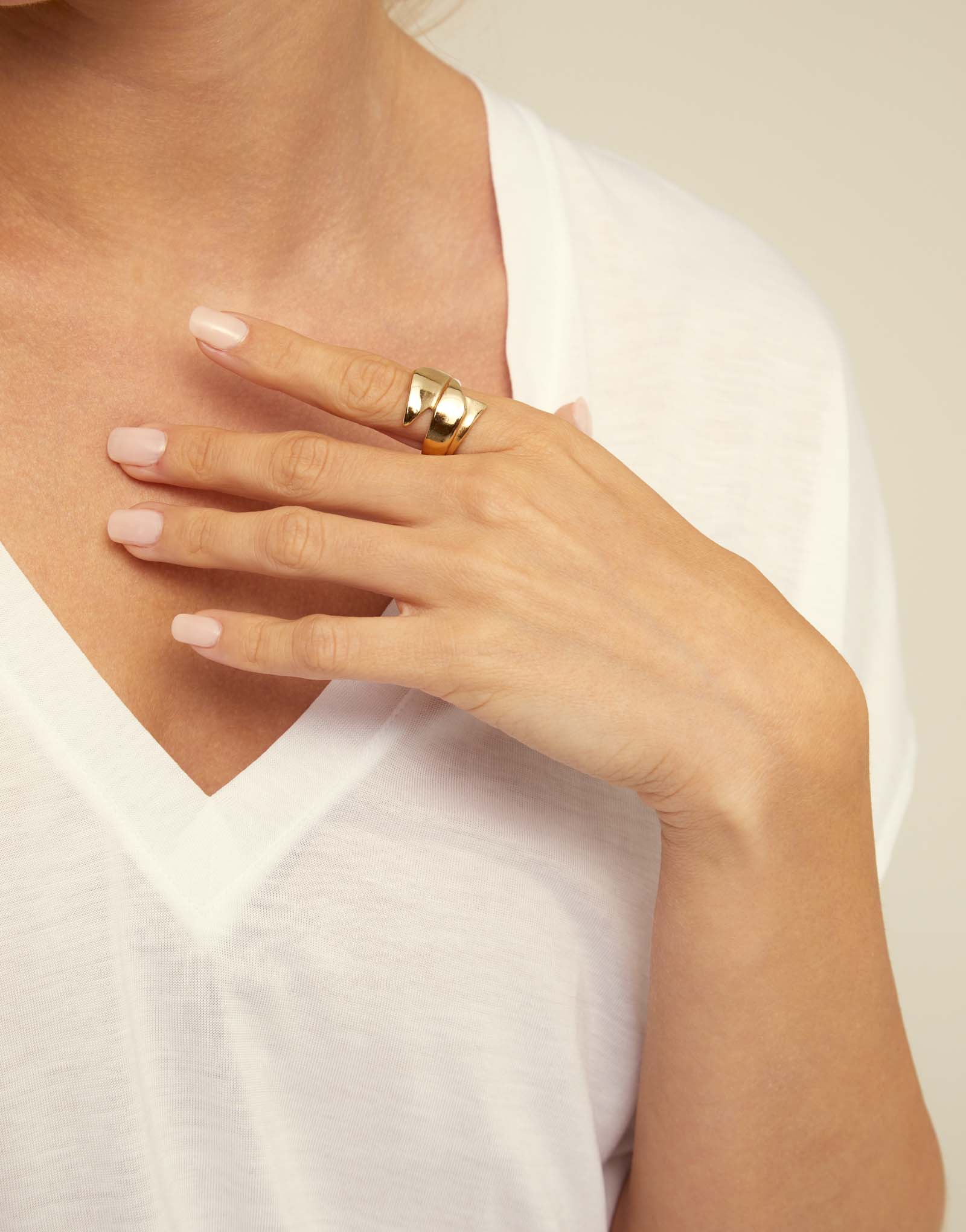 Open band ring, Golden, large thumbnail