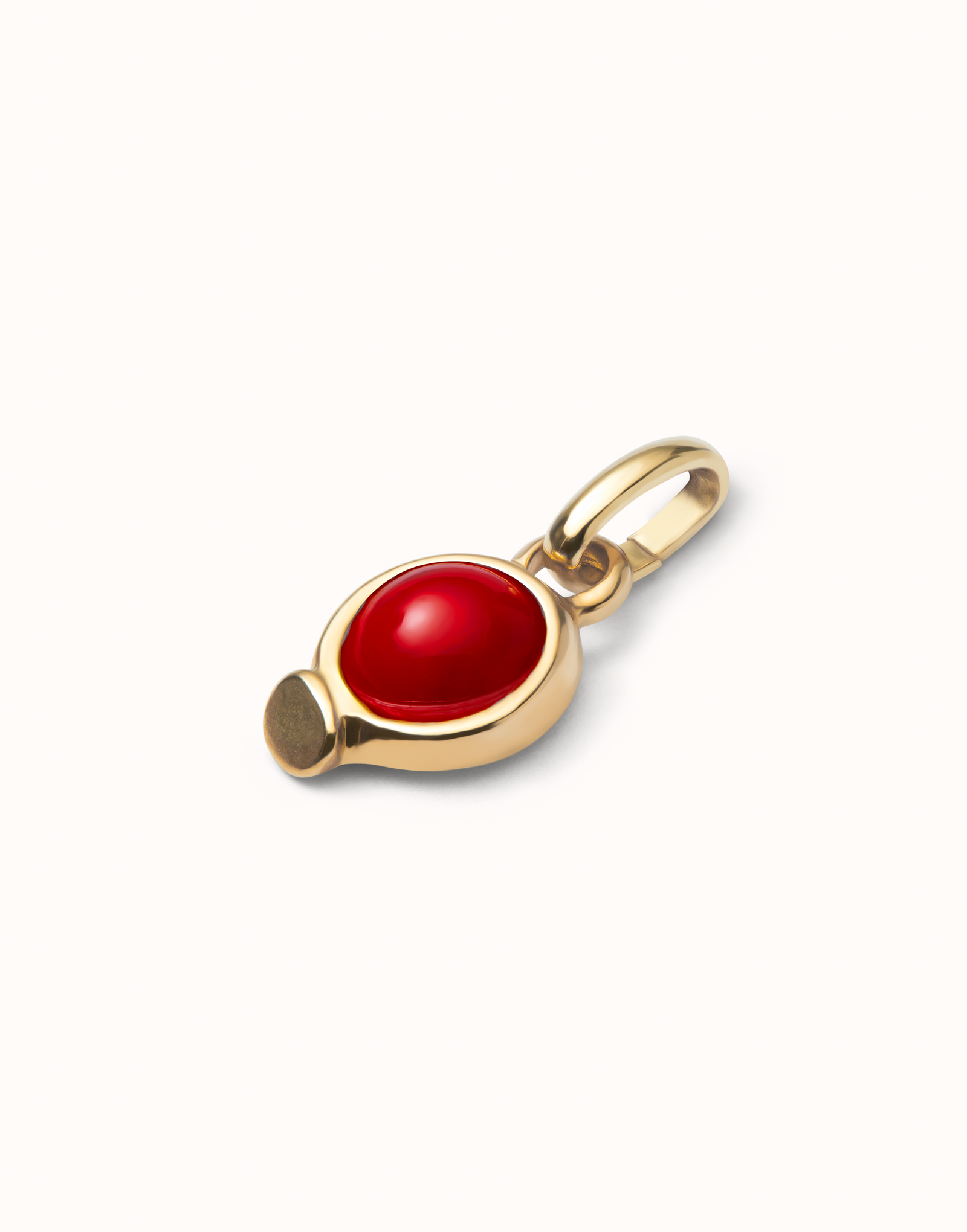 Charm with red stone, Golden, large thumbnail