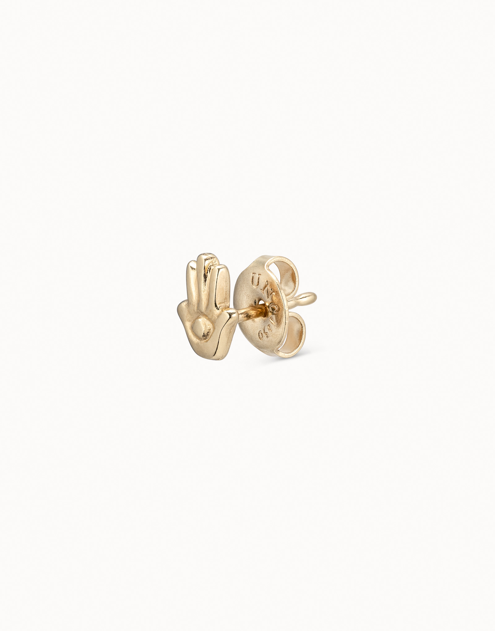 Hamsa Single Stud Earring, Golden, large thumbnail