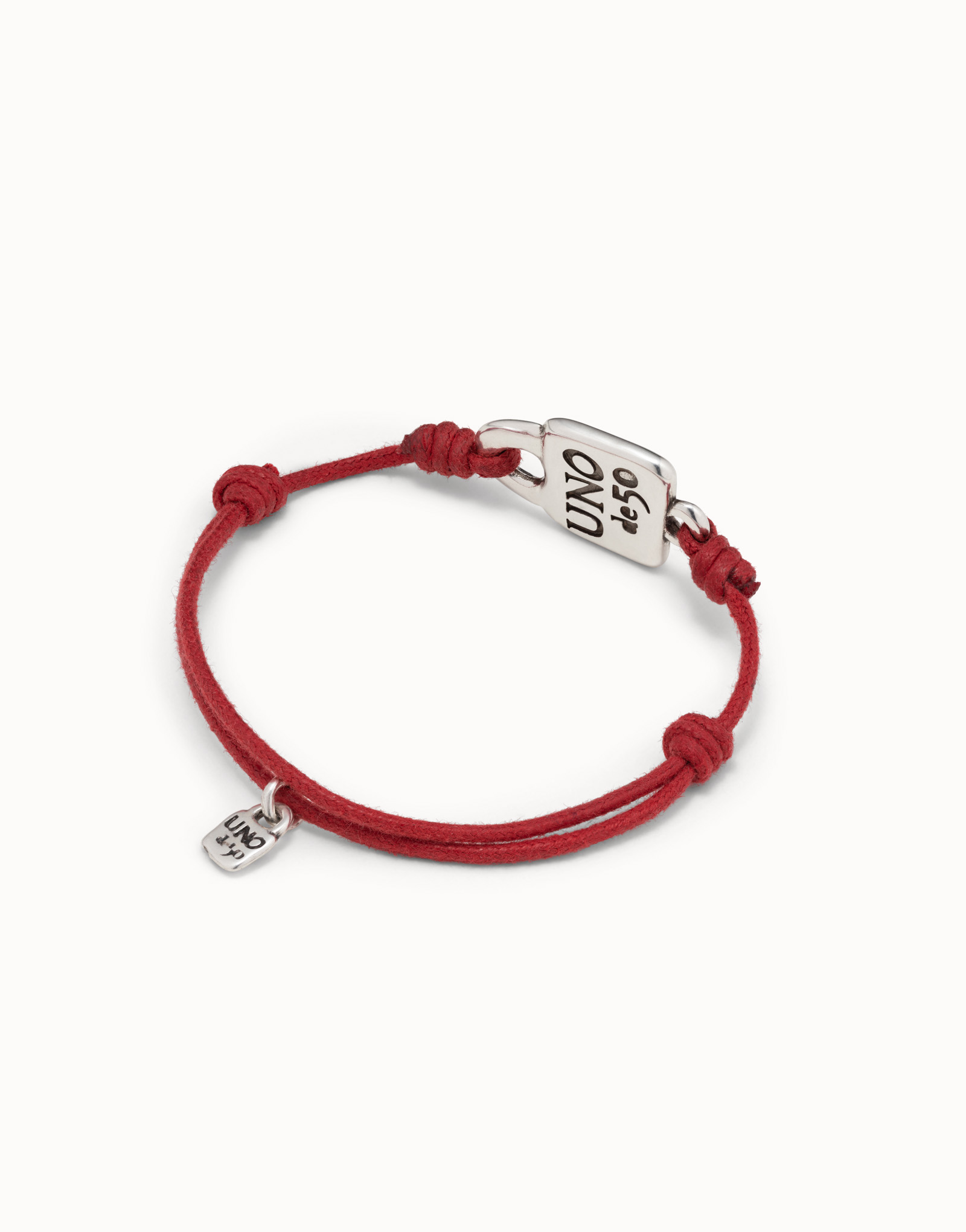 Leather bracelet with links and topaz, Silver, large thumbnail