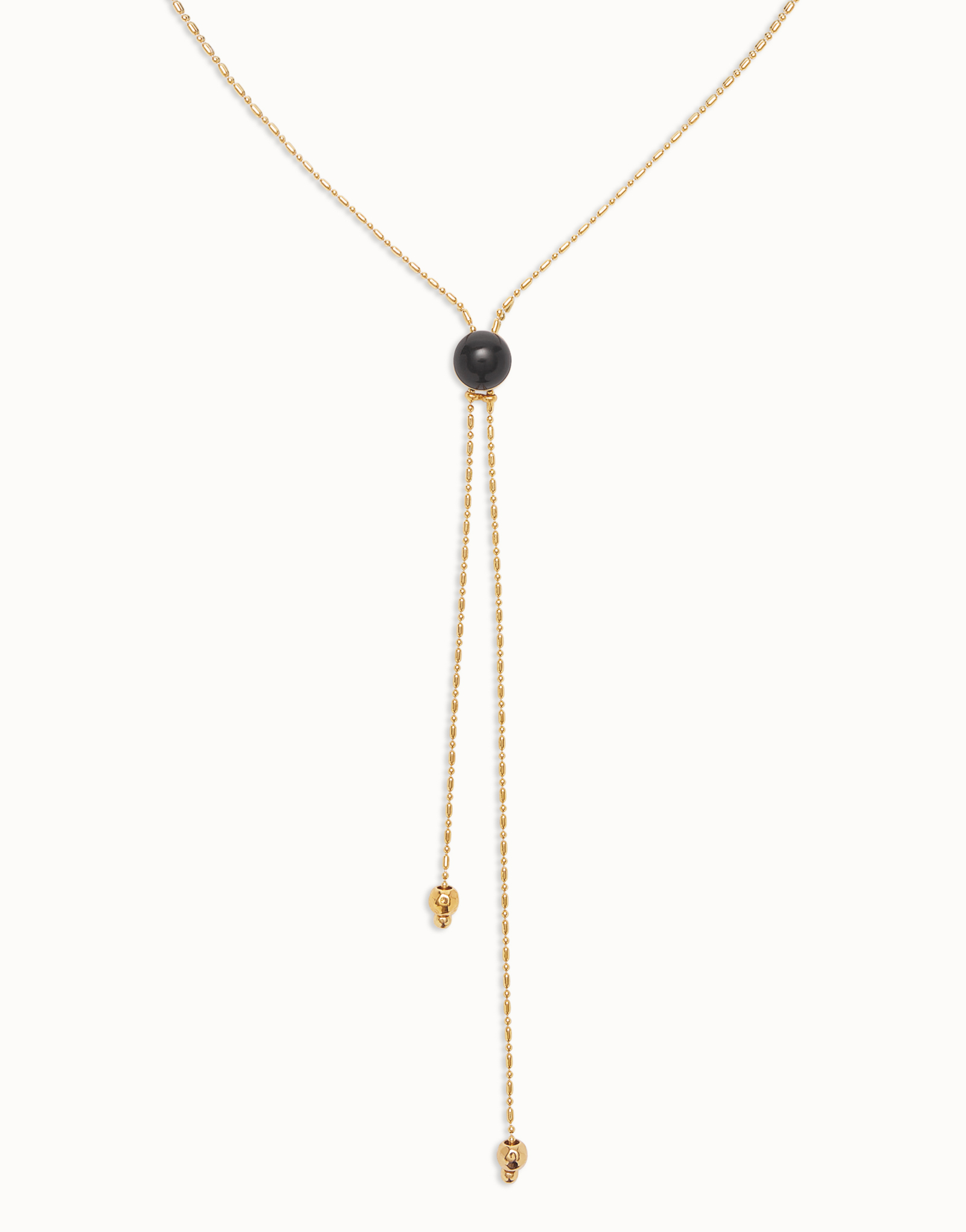 Ciondolo lungo placcato oro 18k con catenina regolabile e cristallo di Murano, Dorado, large thumbnail