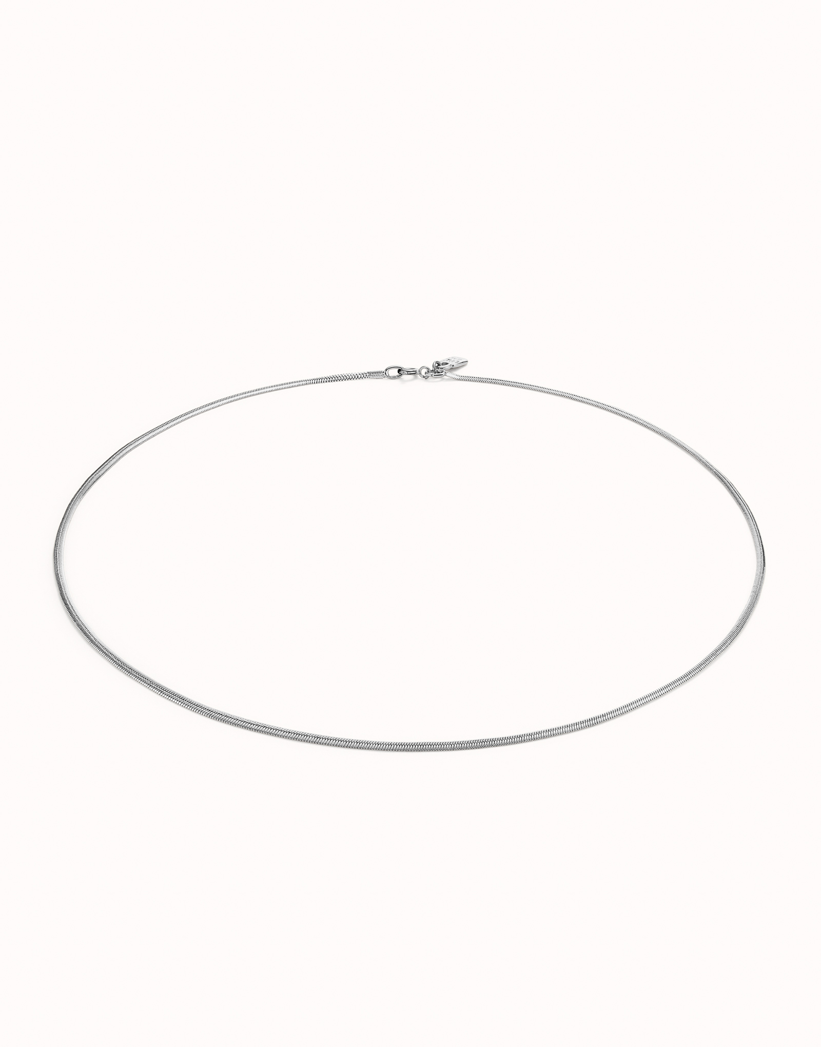 Flat chain charm necklace, Silver, large thumbnail