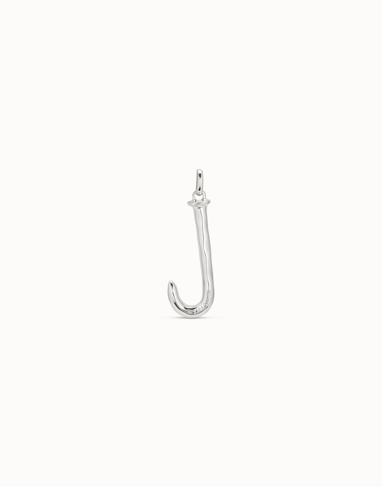 Large J initial charm, Silver, large thumbnail