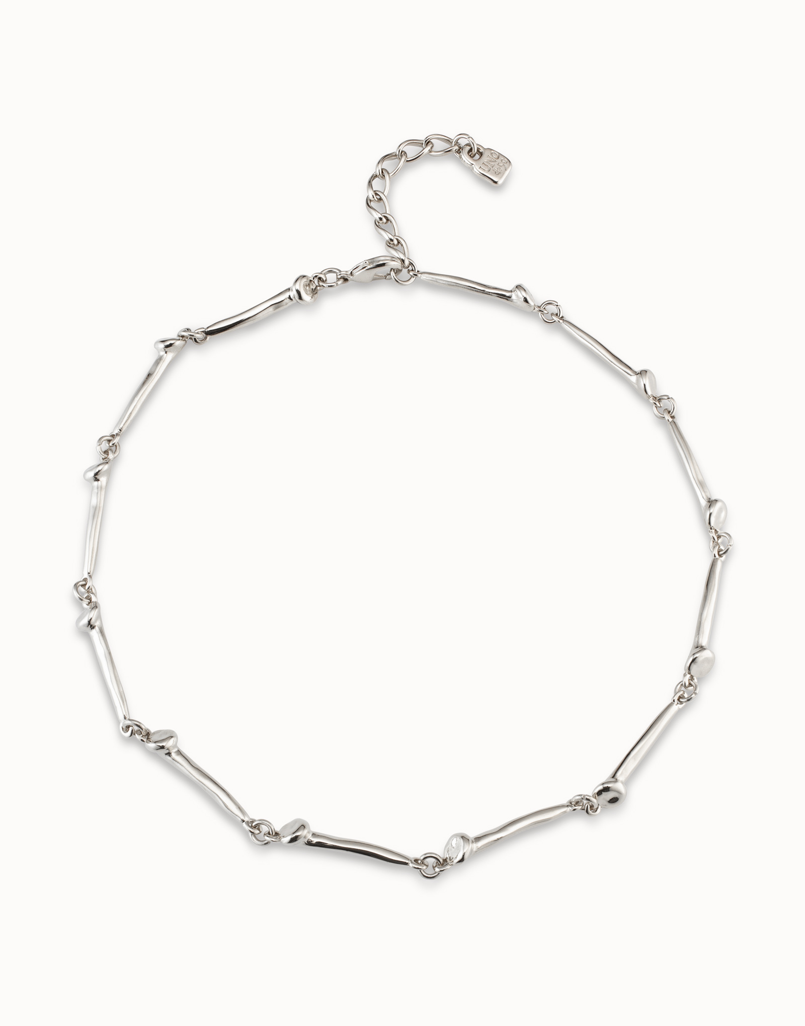 Short necklace with nail-shaped pieces, Silver, large thumbnail