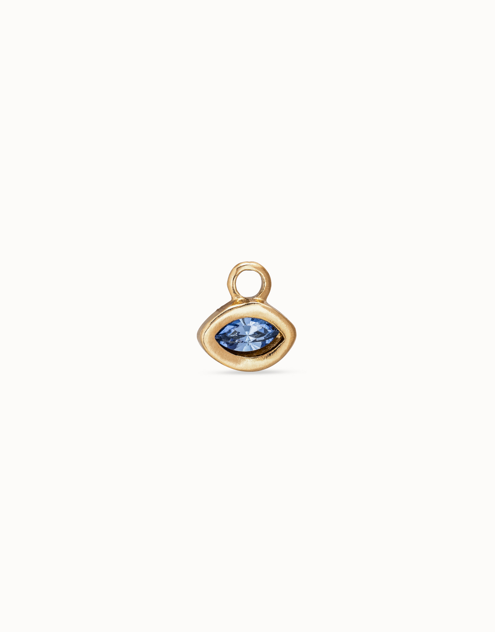 Single Hoop Charm  With A Crystal, Golden, large thumbnail