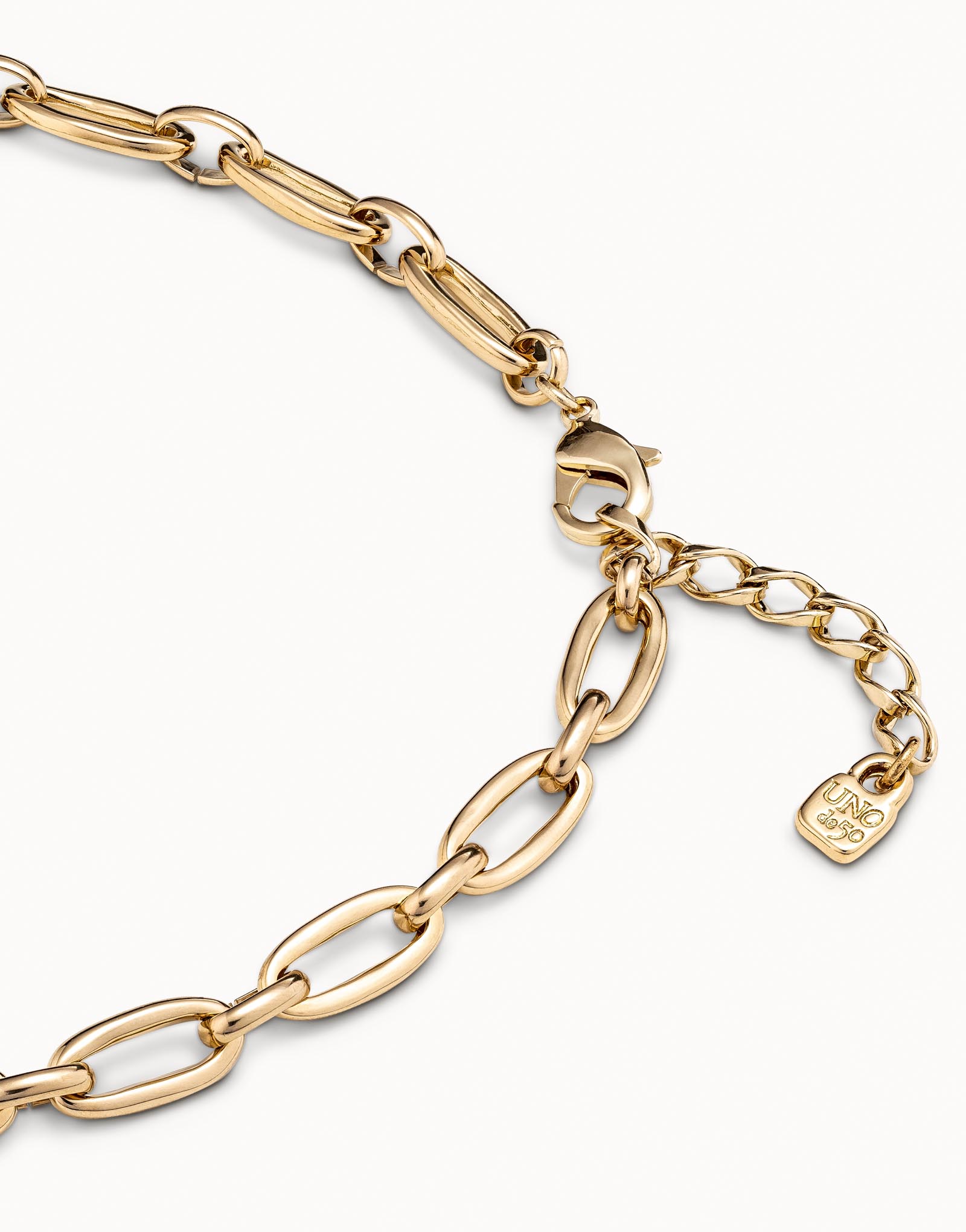 Short oval link chain necklace, Golden, large thumbnail