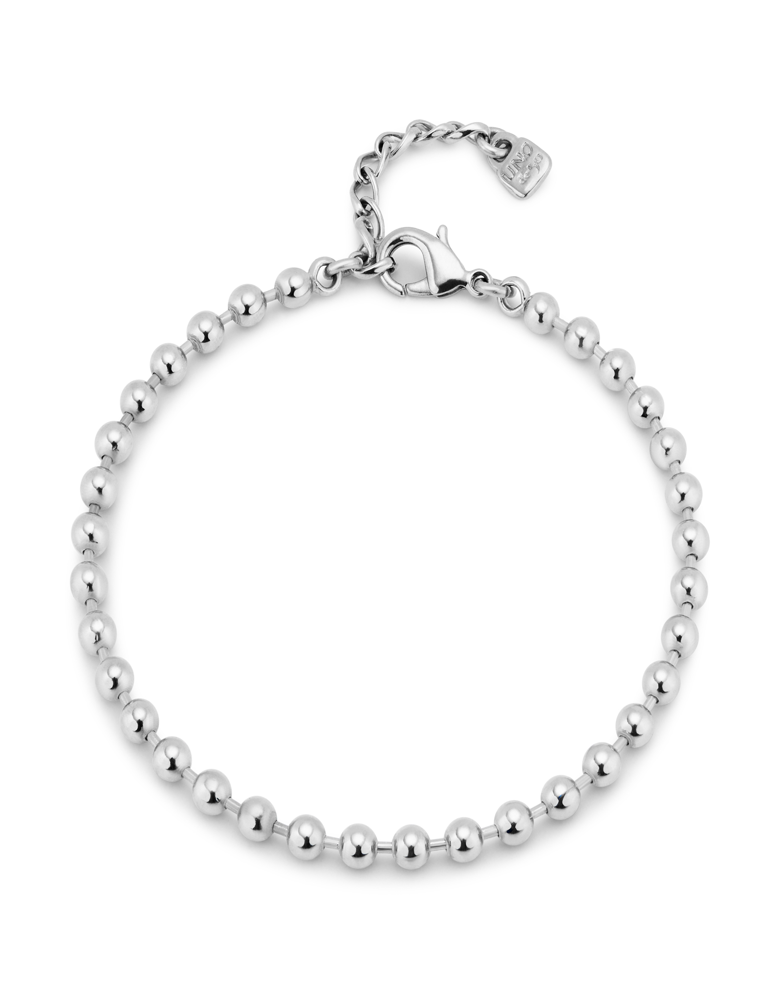 Beaded charm anklet, Silver, large thumbnail
