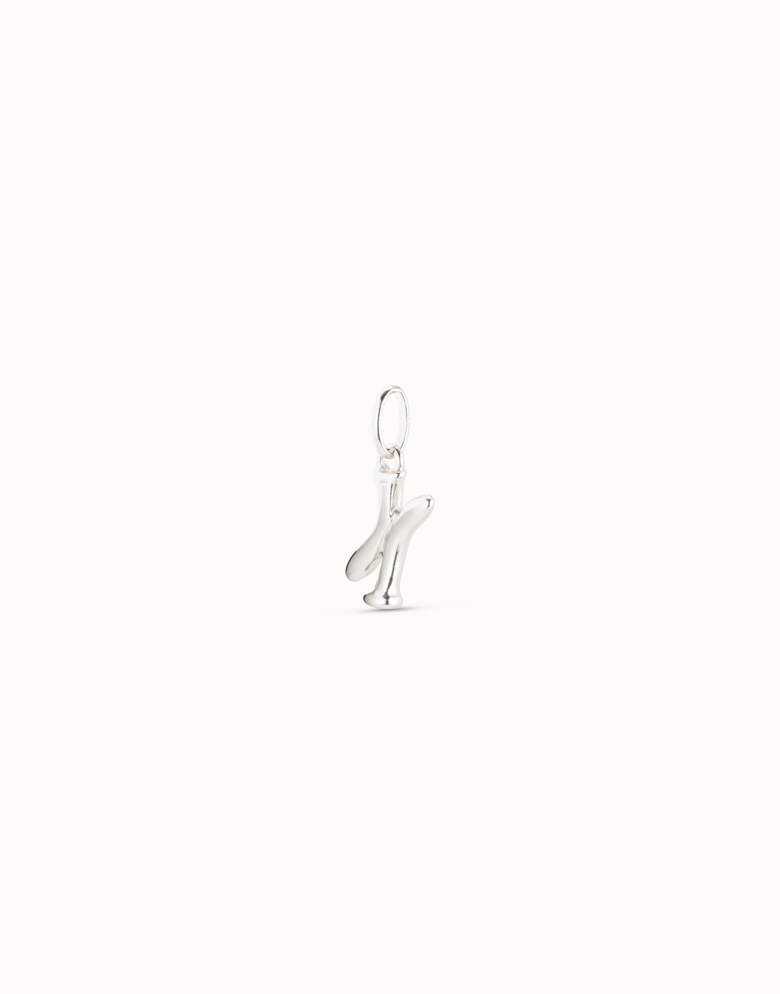 Medium X initial charm, Silver, large thumbnail
