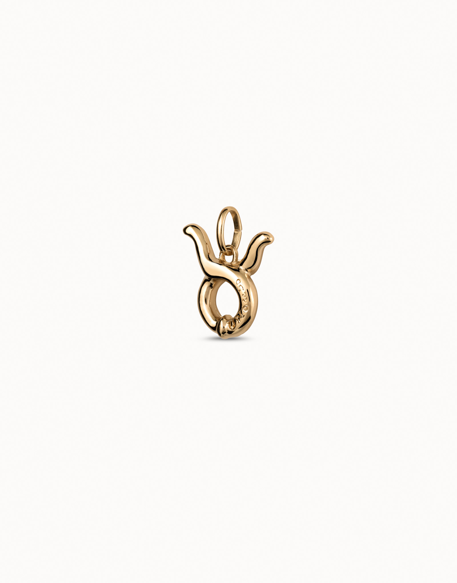 Taurus shaped charm, Golden, large thumbnail