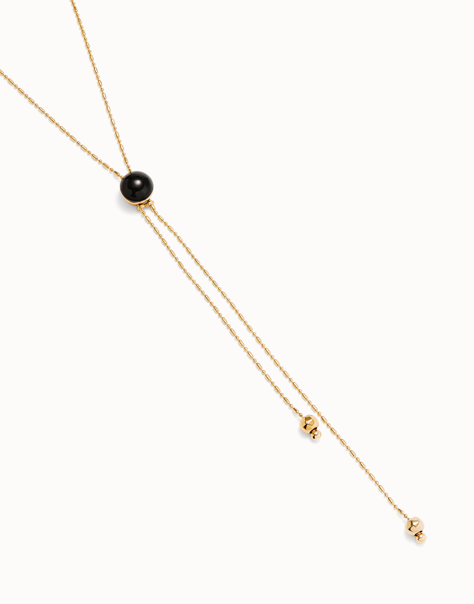 Ciondolo lungo placcato oro 18k con catenina regolabile e cristallo di Murano, Dorado, large thumbnail