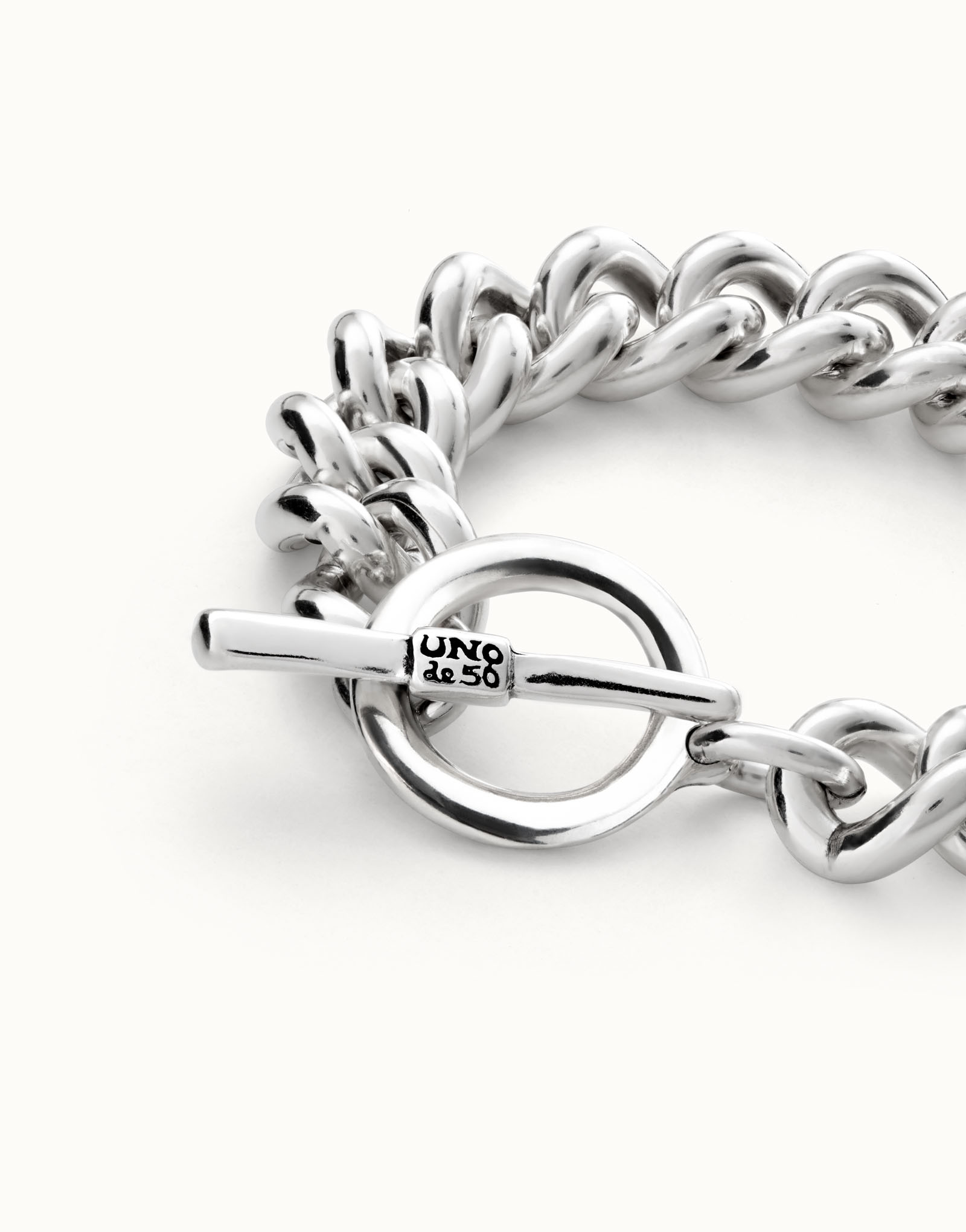 Curb link chain bracelet, Silver, large thumbnail