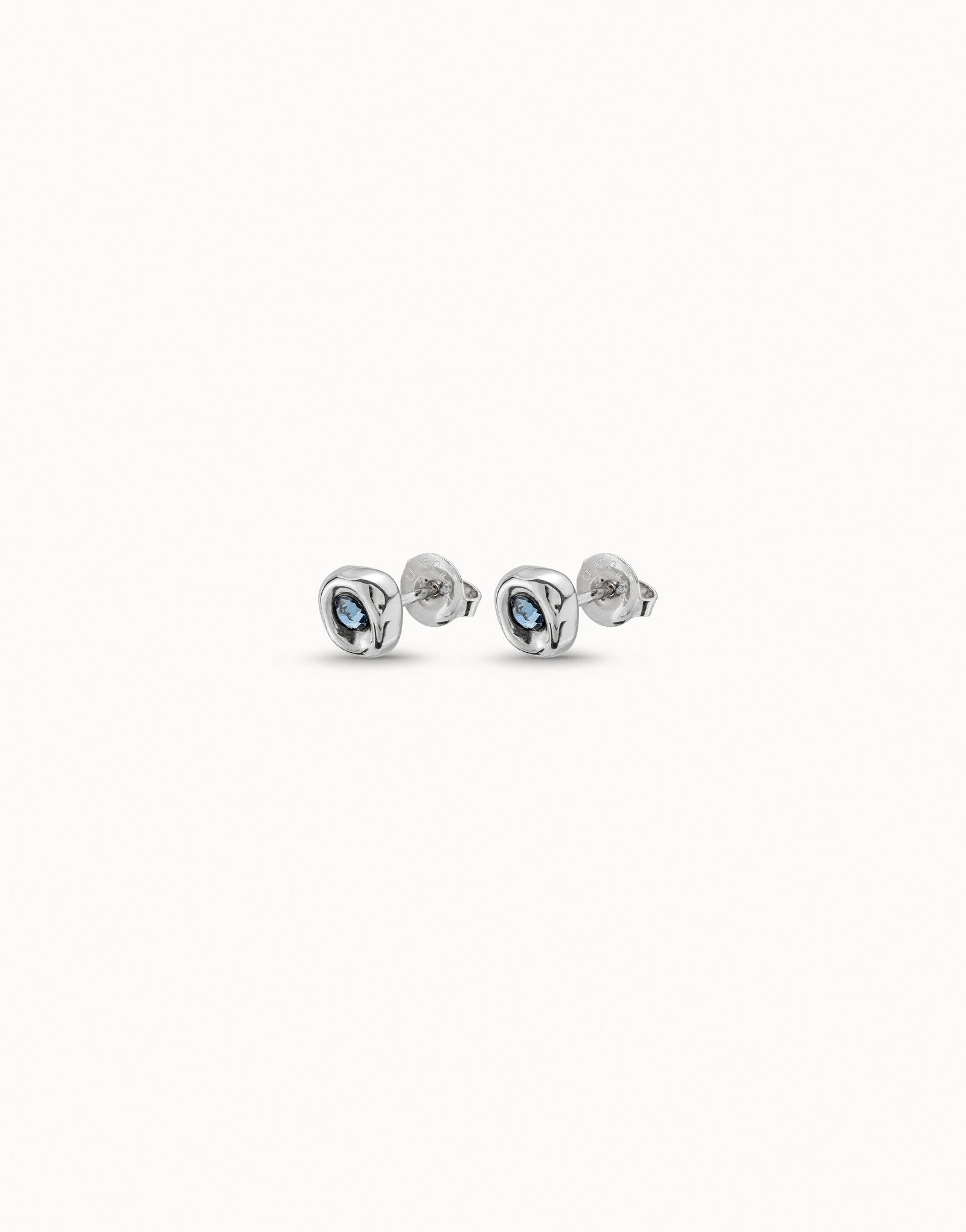 Sterling silver-plated earrings with crystal, Silver, large thumbnail